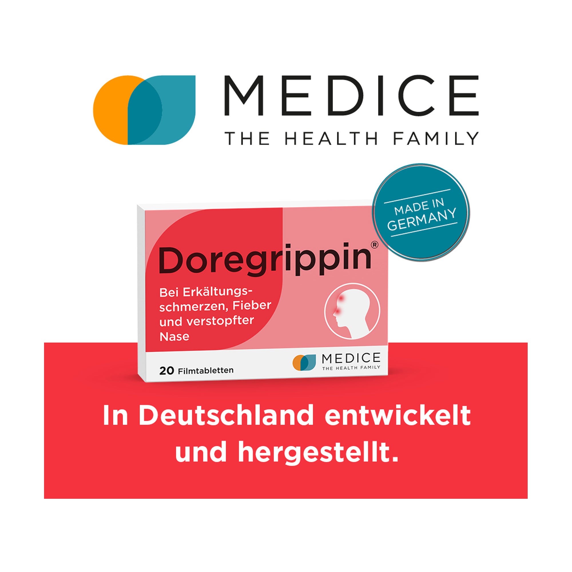 Grafik Doregrippin Tabletten In Deutschland entwickelt und hergestellt