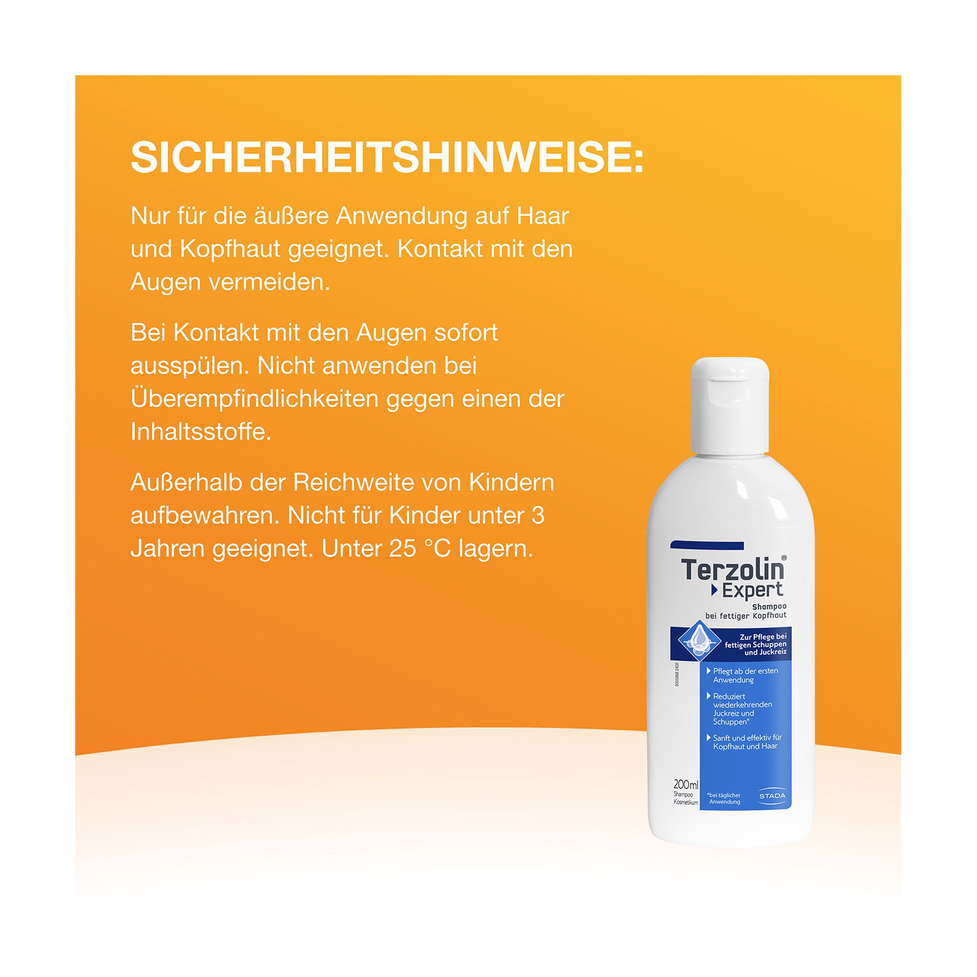 Grafik Terzolin Expert Shampoo bei fettiger Kopfhaut Sicherheitshinweise