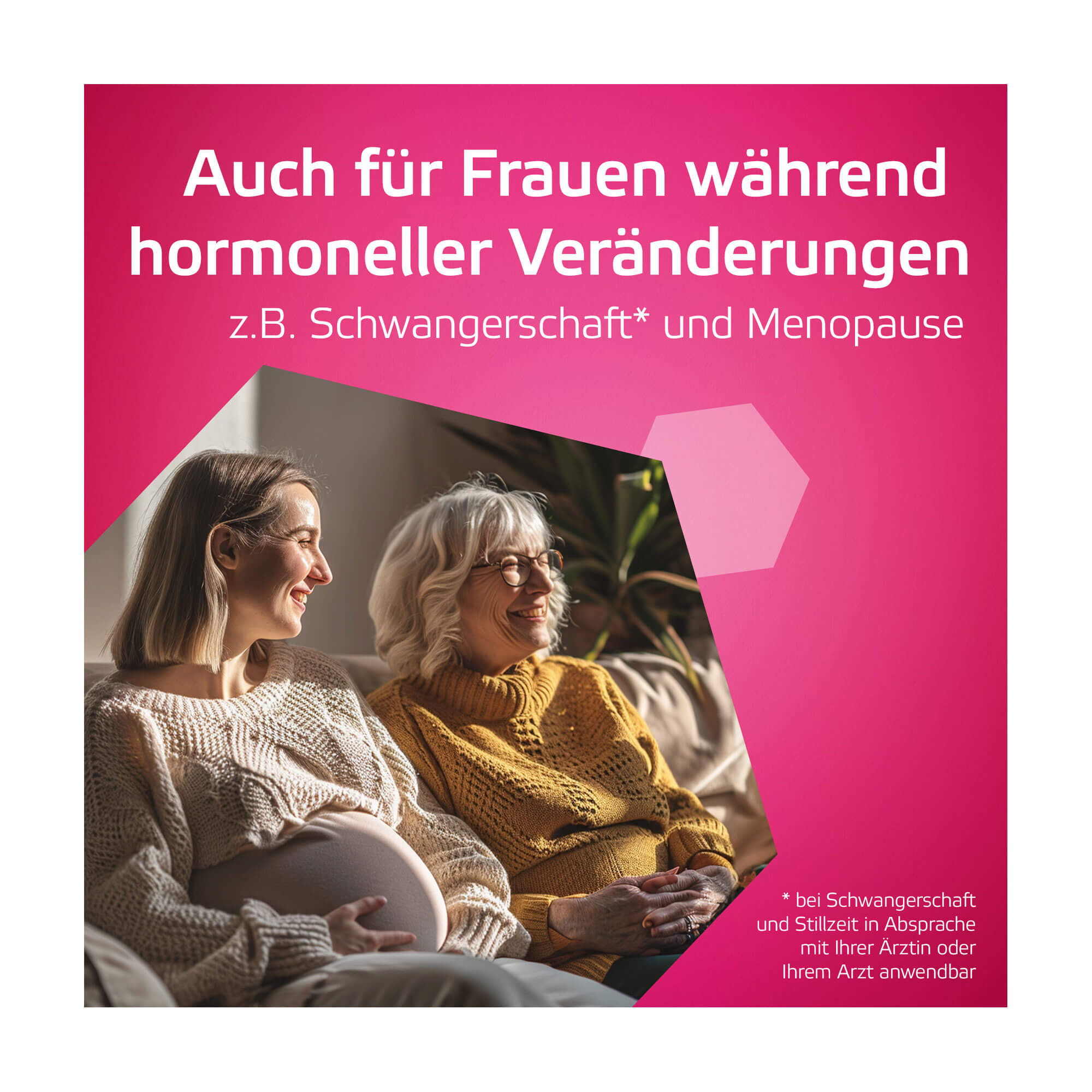 Grafik Femannose E Tabletten Auch für Frauen während hormoneller Veränderungen geeignet