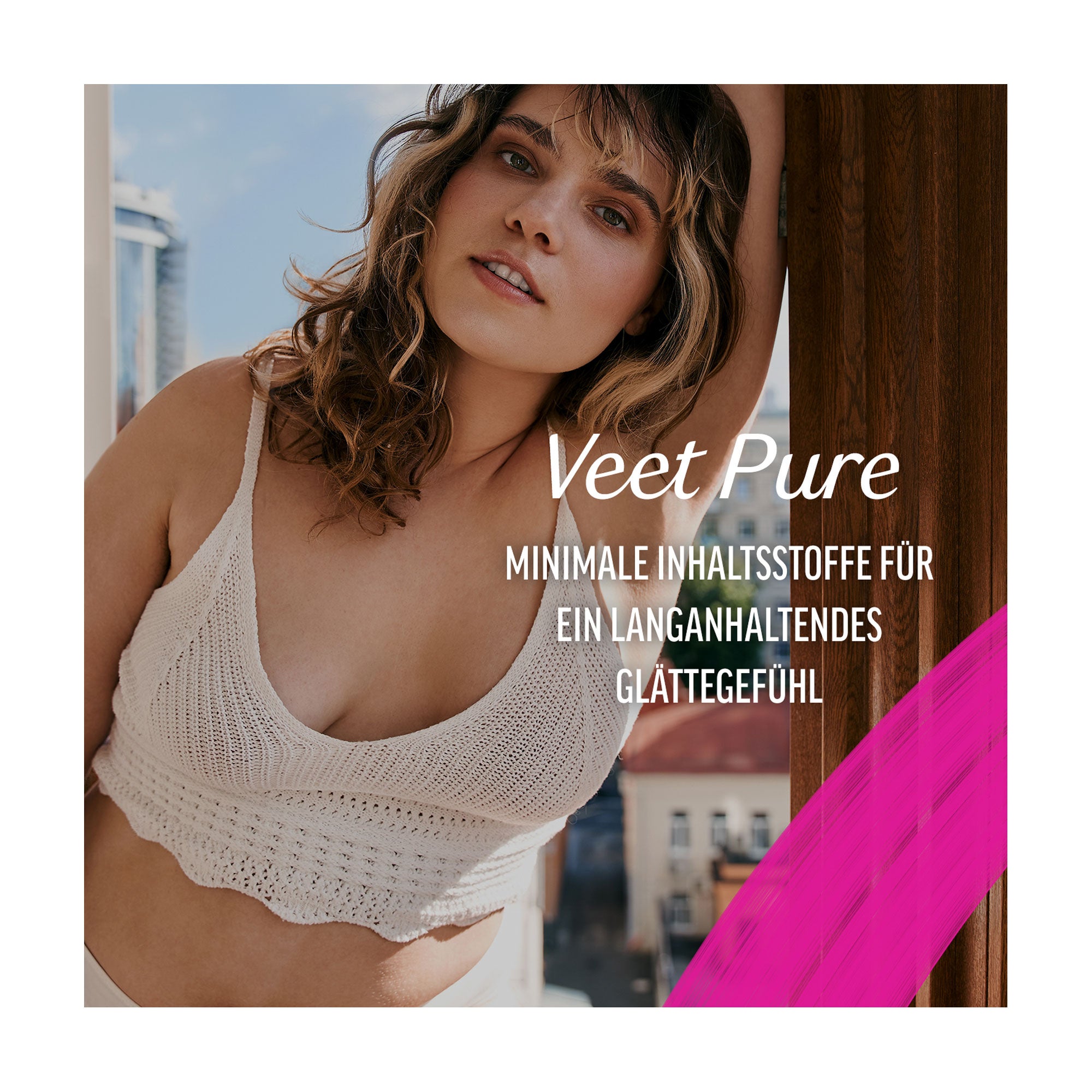 Grafik Veet pure Kaltwachsstreifen Bikinizone & Achseln für sensible Haut Vorteile