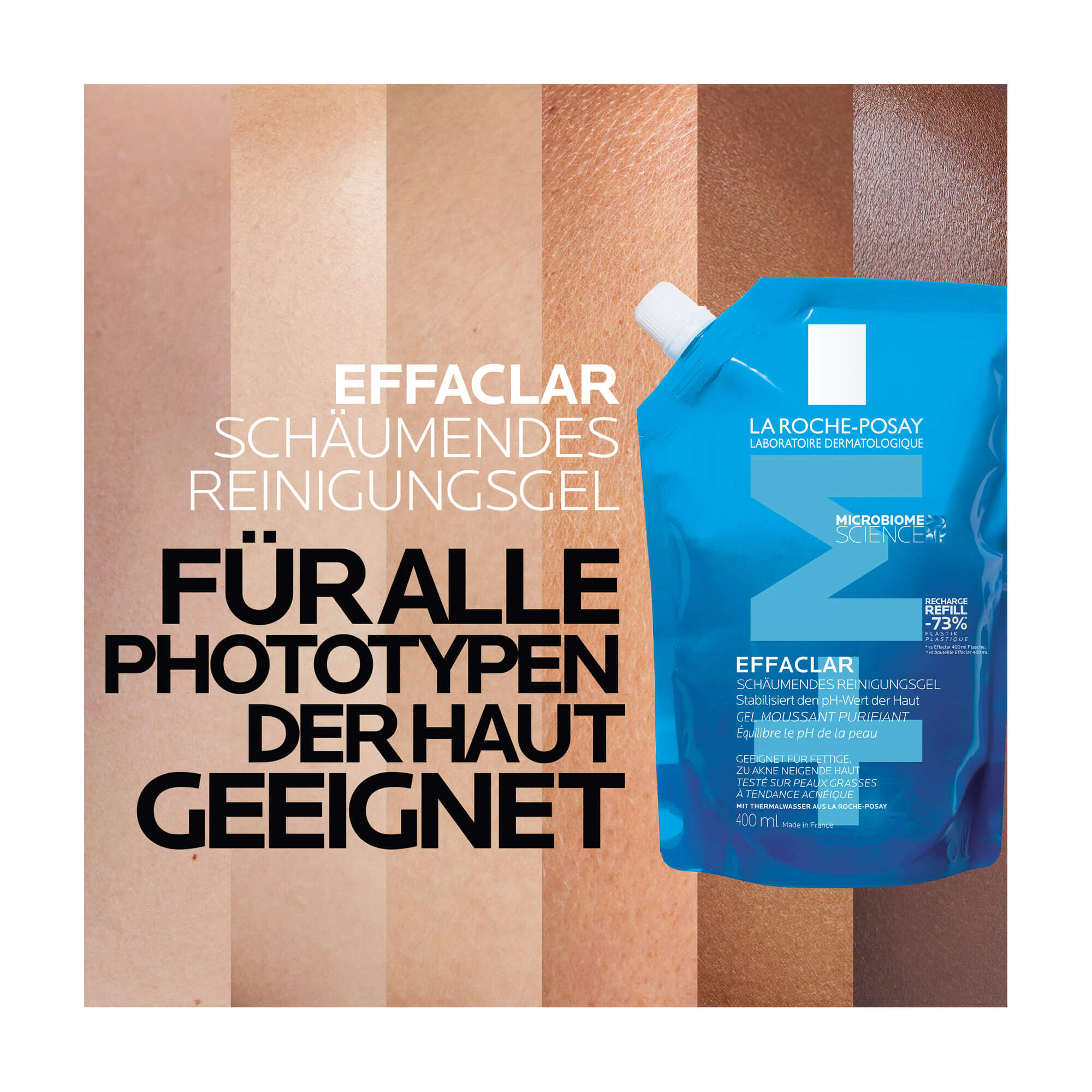 Grafik La Roche Posay Effaclar Schäumendes Reinigungsgel Für alle Phototypen der Haut geeignet