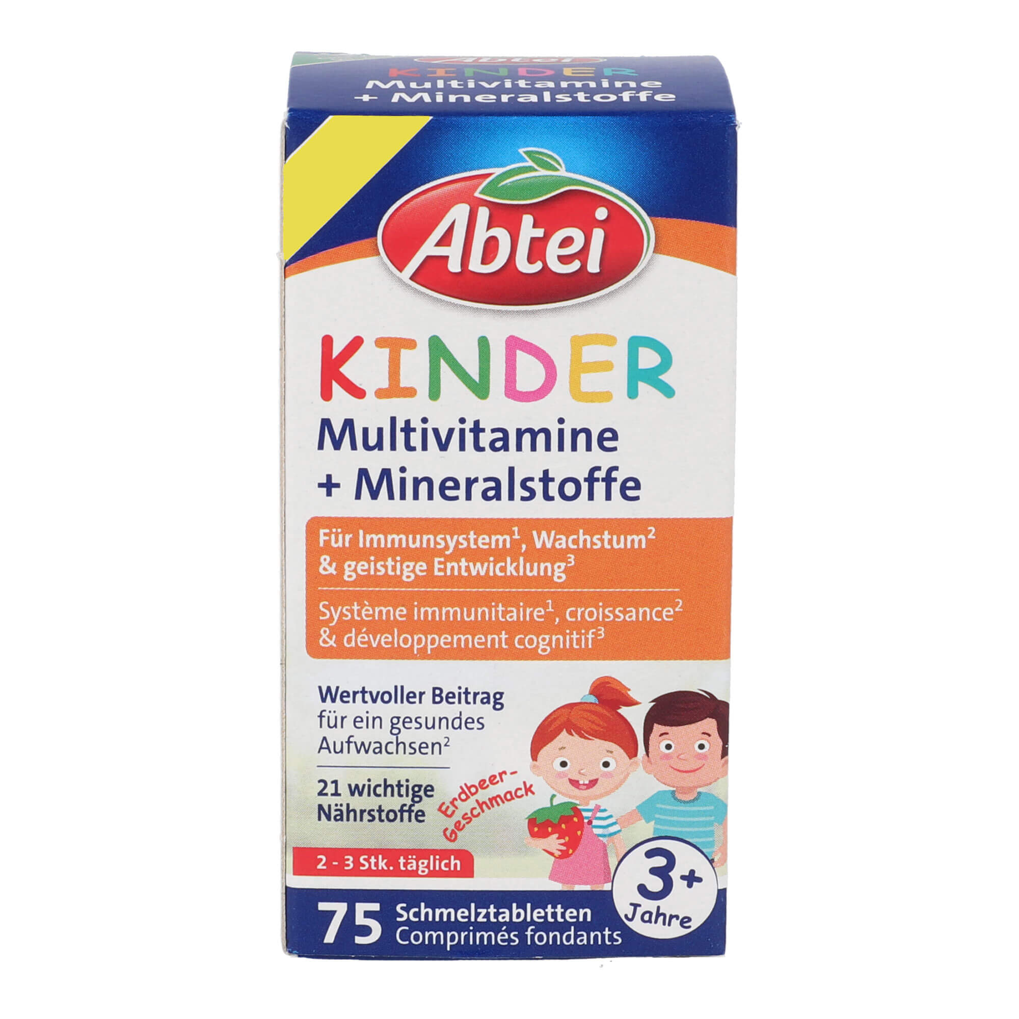 Nahrungsergänzungsmittel mit 21 wichtigen Nährstoffen. Optimal auf den Bedarf von Kindern ab 3 Jahren abgestimmt.