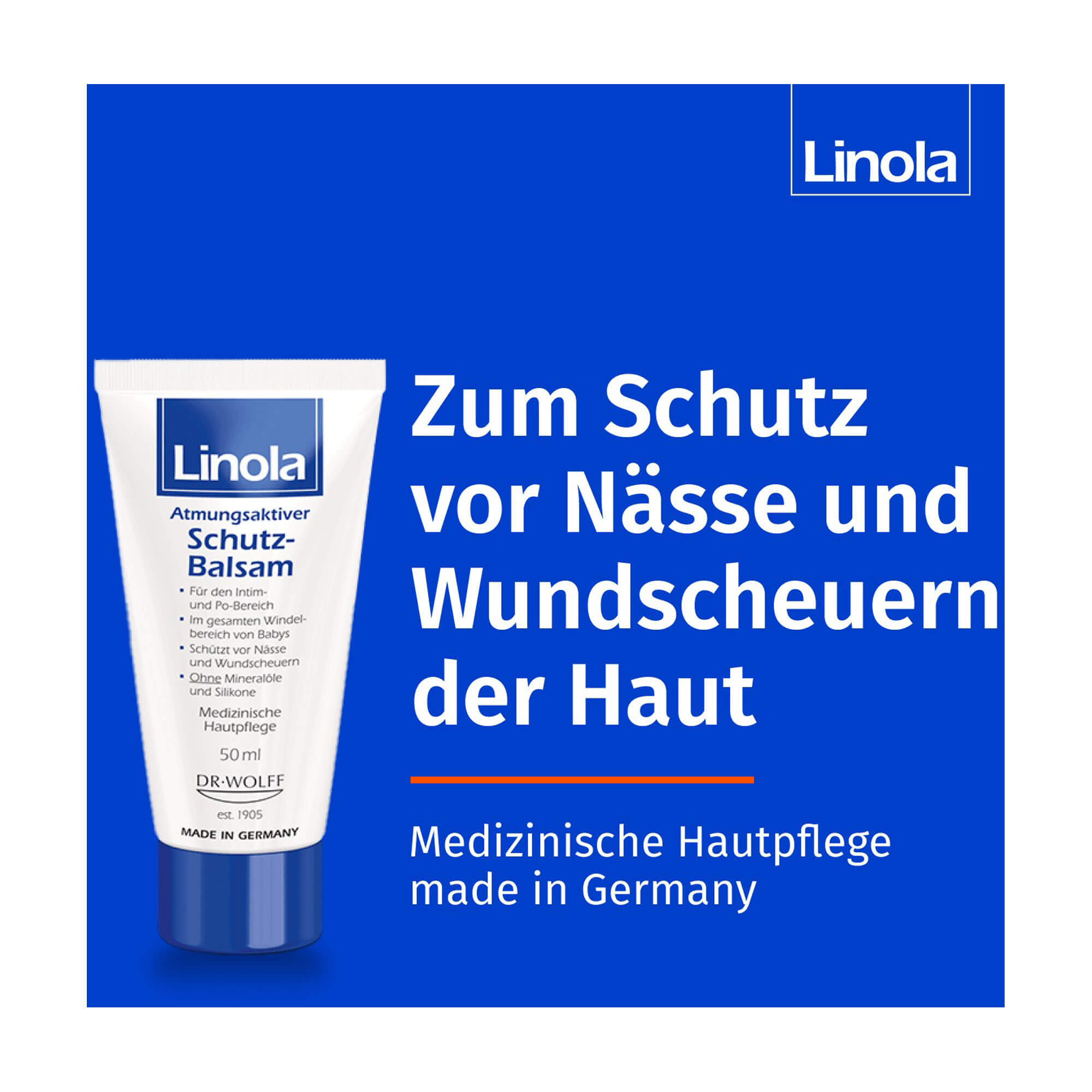 Grafik Linola Schutz-Balsam Zum Schutz vor Nässe und Wundscheuern der Haut