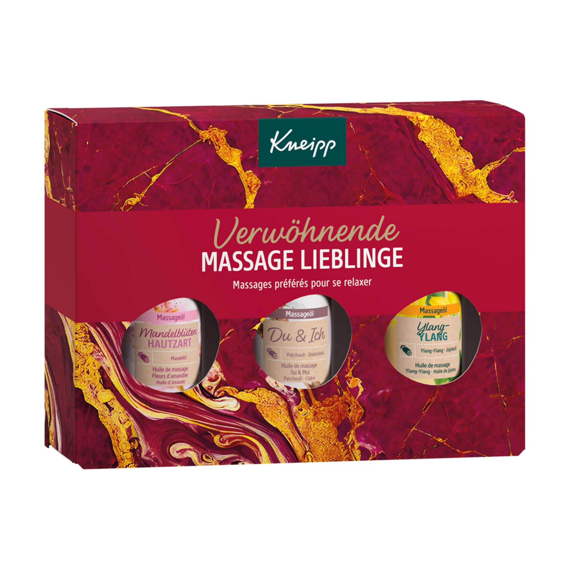 Verwöhnende Massageöle im 3er Set. Ideal zum Verschenken oder für sich selbst!