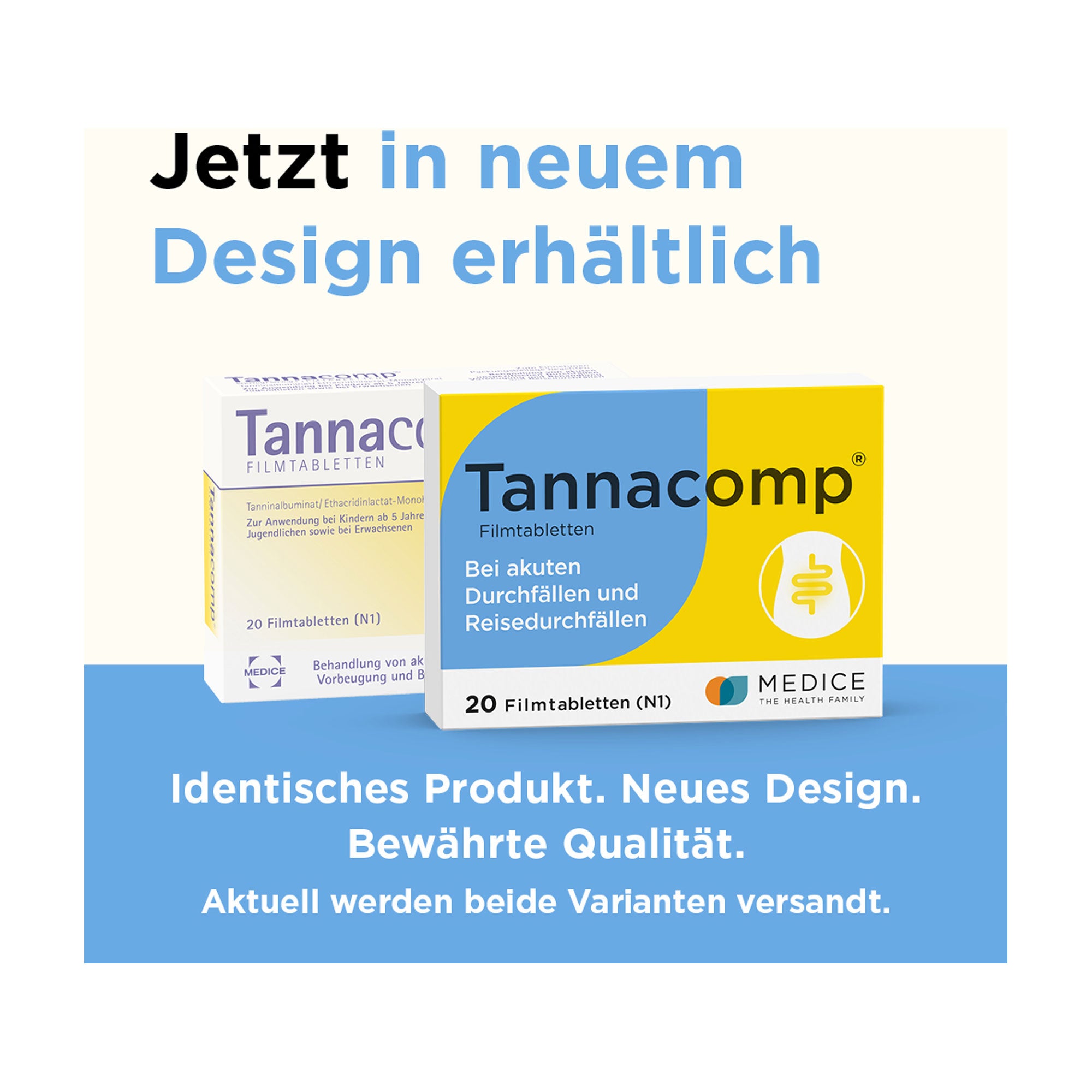 Grafik Tannacomp Filmtabletten Änderung des Packungsdesigns