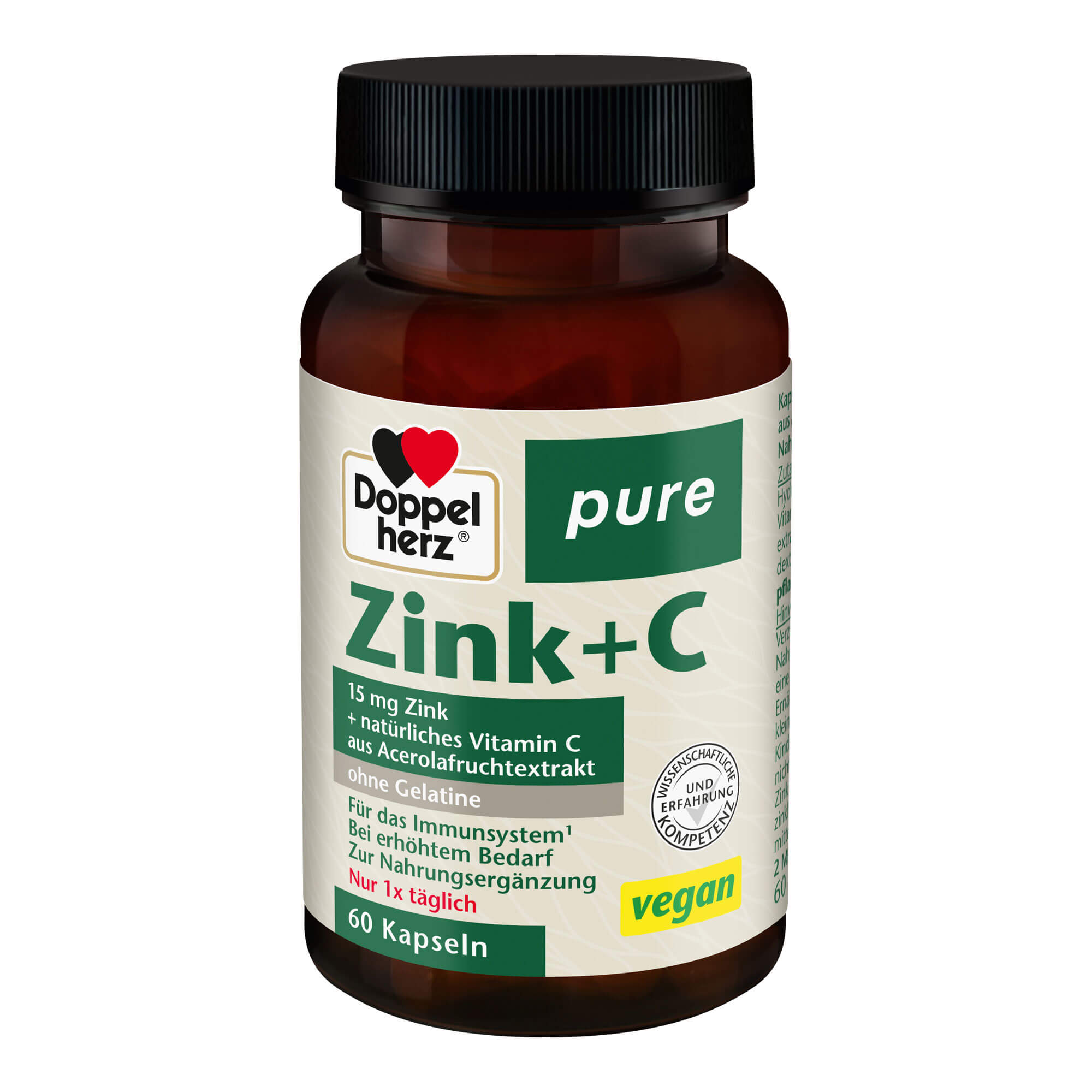 Nahrungsergänzungsmittel mit Zink und Vitamin C aus Acerolafruchtextrakt.