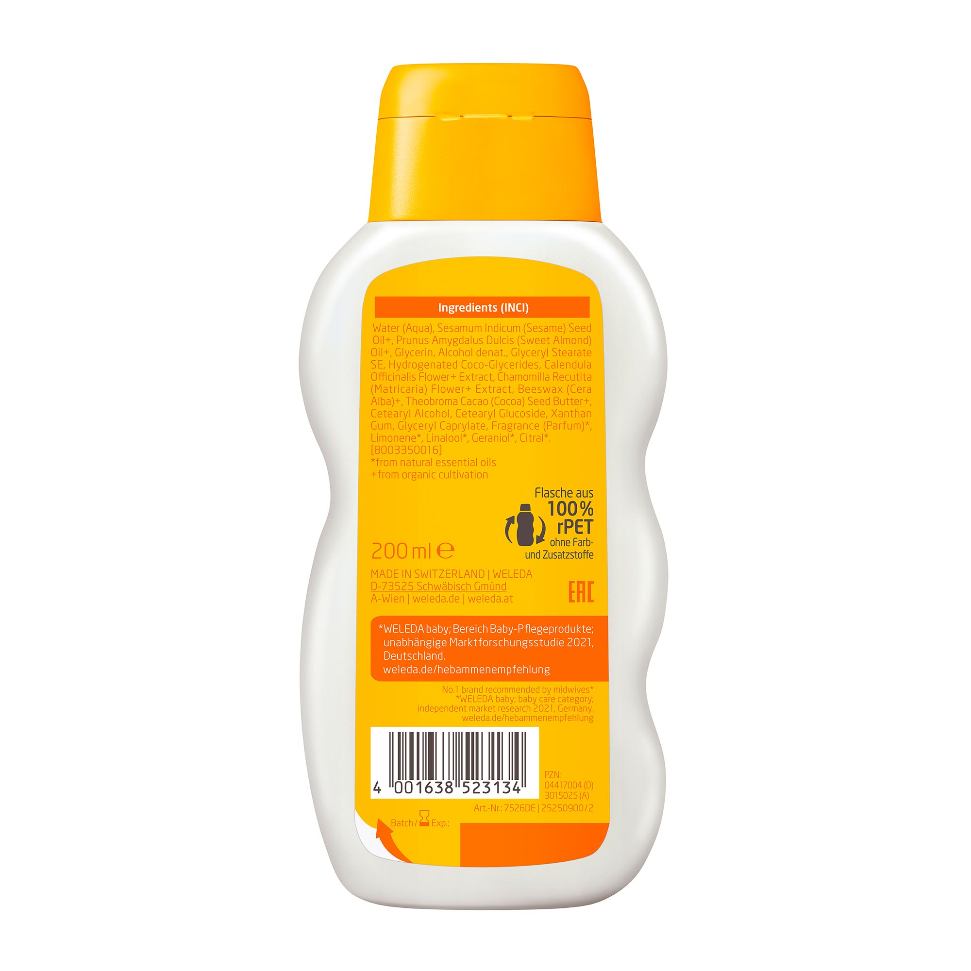 Weleda Calendula Pflegemilch Rückseite