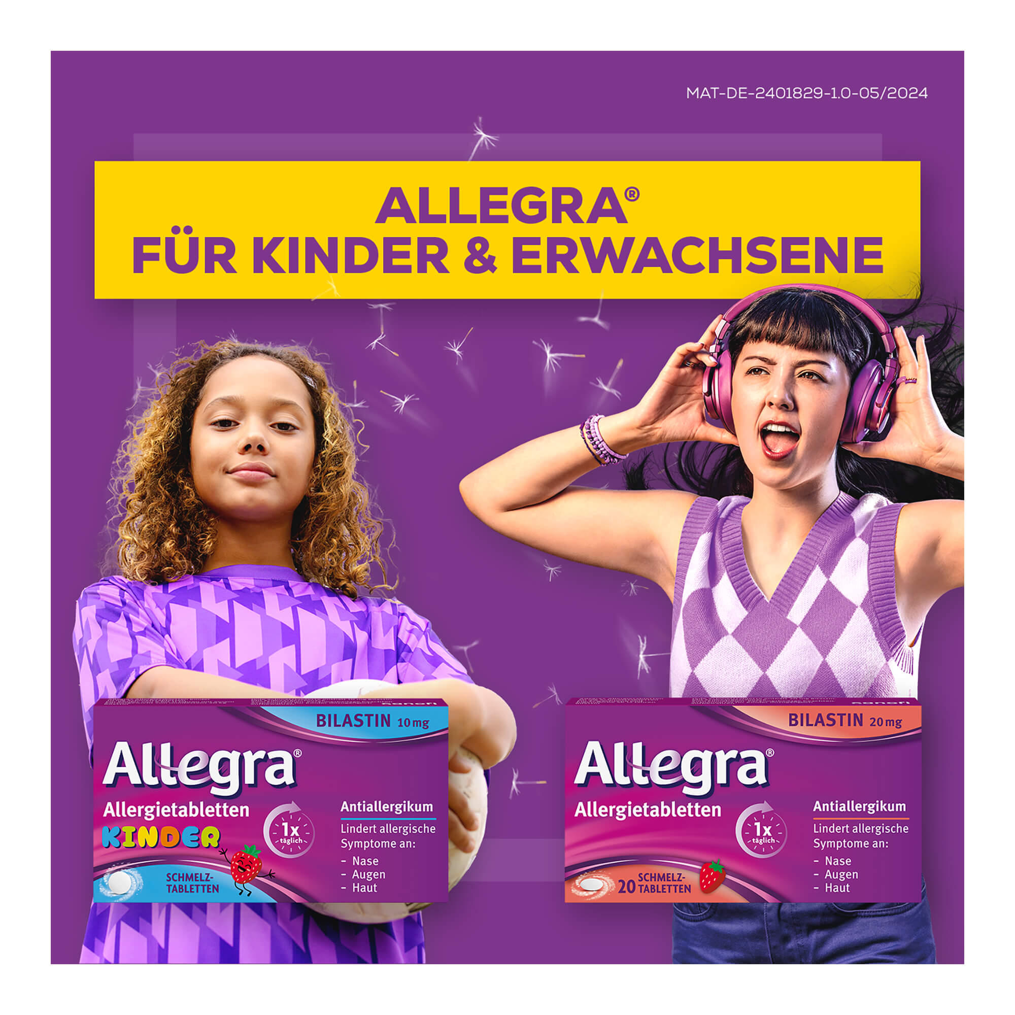 Grafik Allegra Schmelztabletten für Kinder und Erwachsene