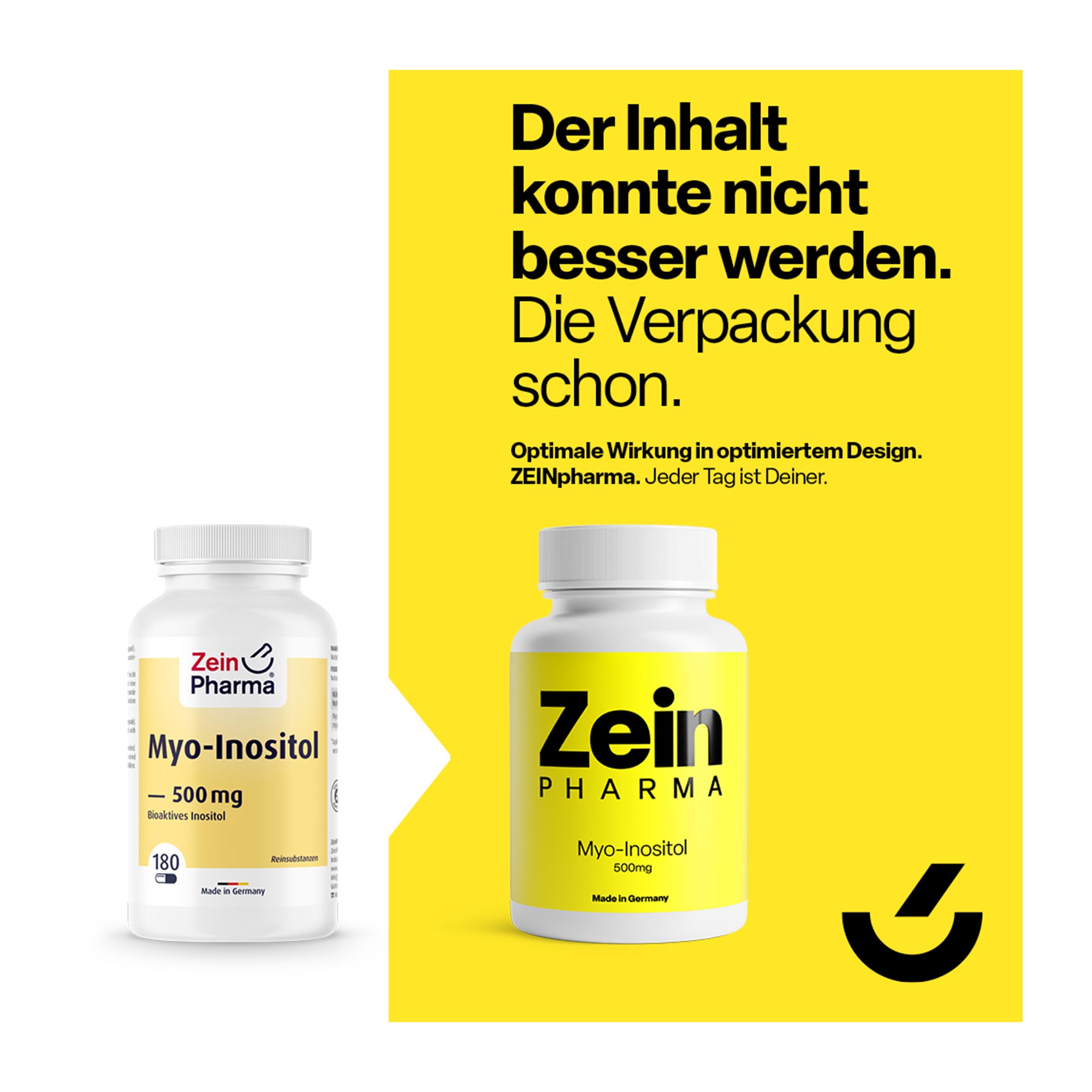 Grafik Myo-Inositol 500 mg Kapseln Hinweis auf Designumstellung