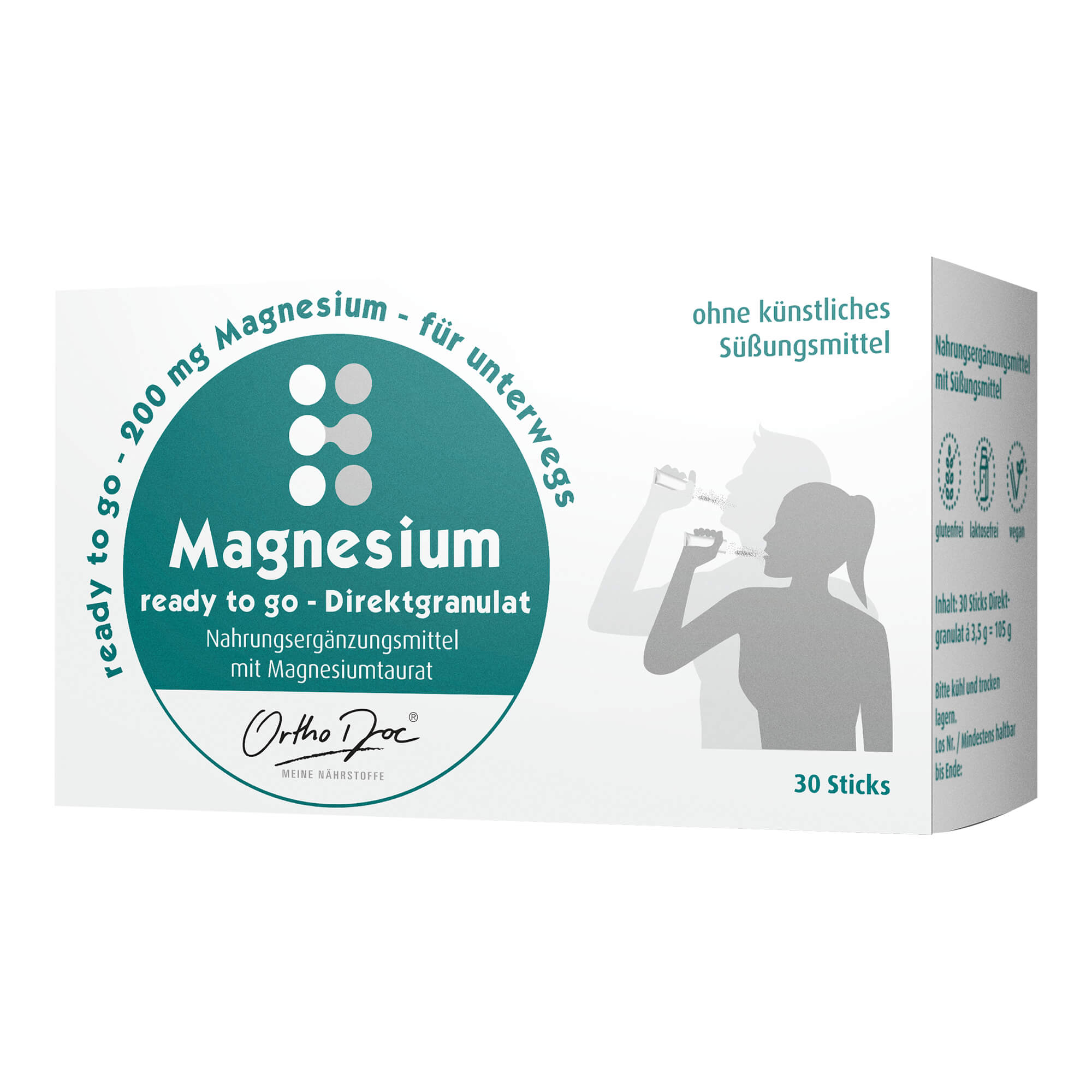 Nahrungsergänzungsmittel mit Magnesiumtaurat. Ideal für unterwegs, in der Arbeit oder direkt nach dem Sport.