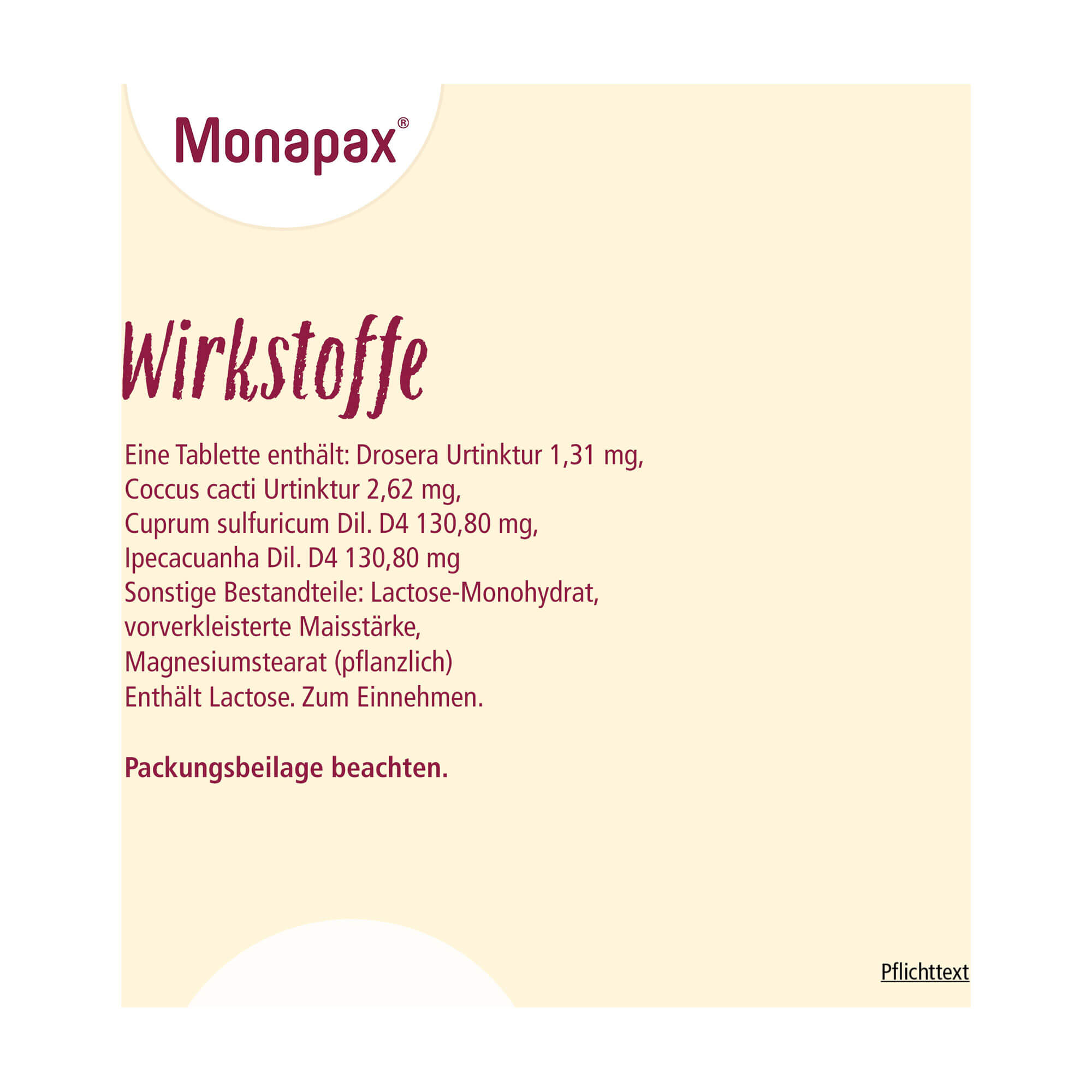 Grafik Monapax Tabletten Wirkstoffe