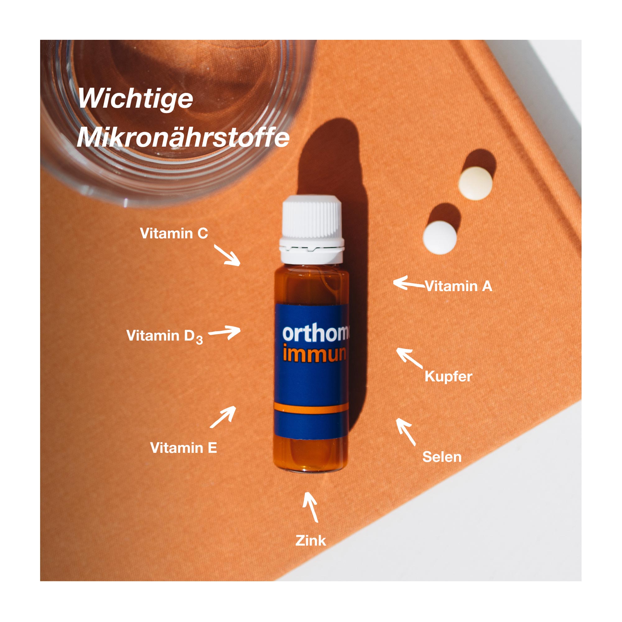 Orthomol Immun Trinkfläschchen/Tabletten Zusammensetzung