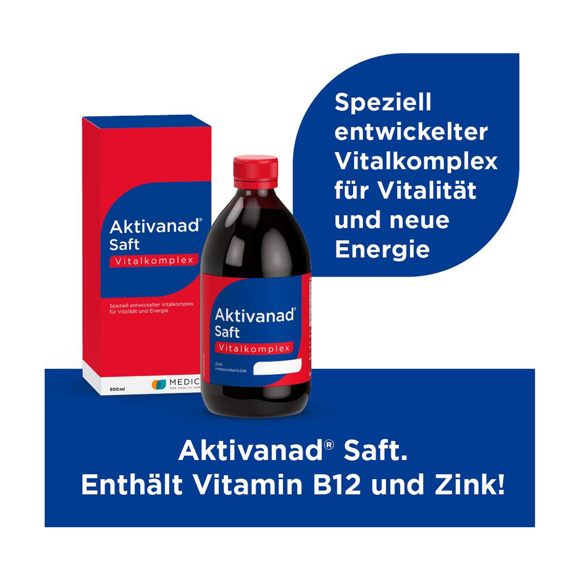 Grafik Aktivanad Saft Speziell entwickelter Vitalkomplex für Vitalität und neue Energie