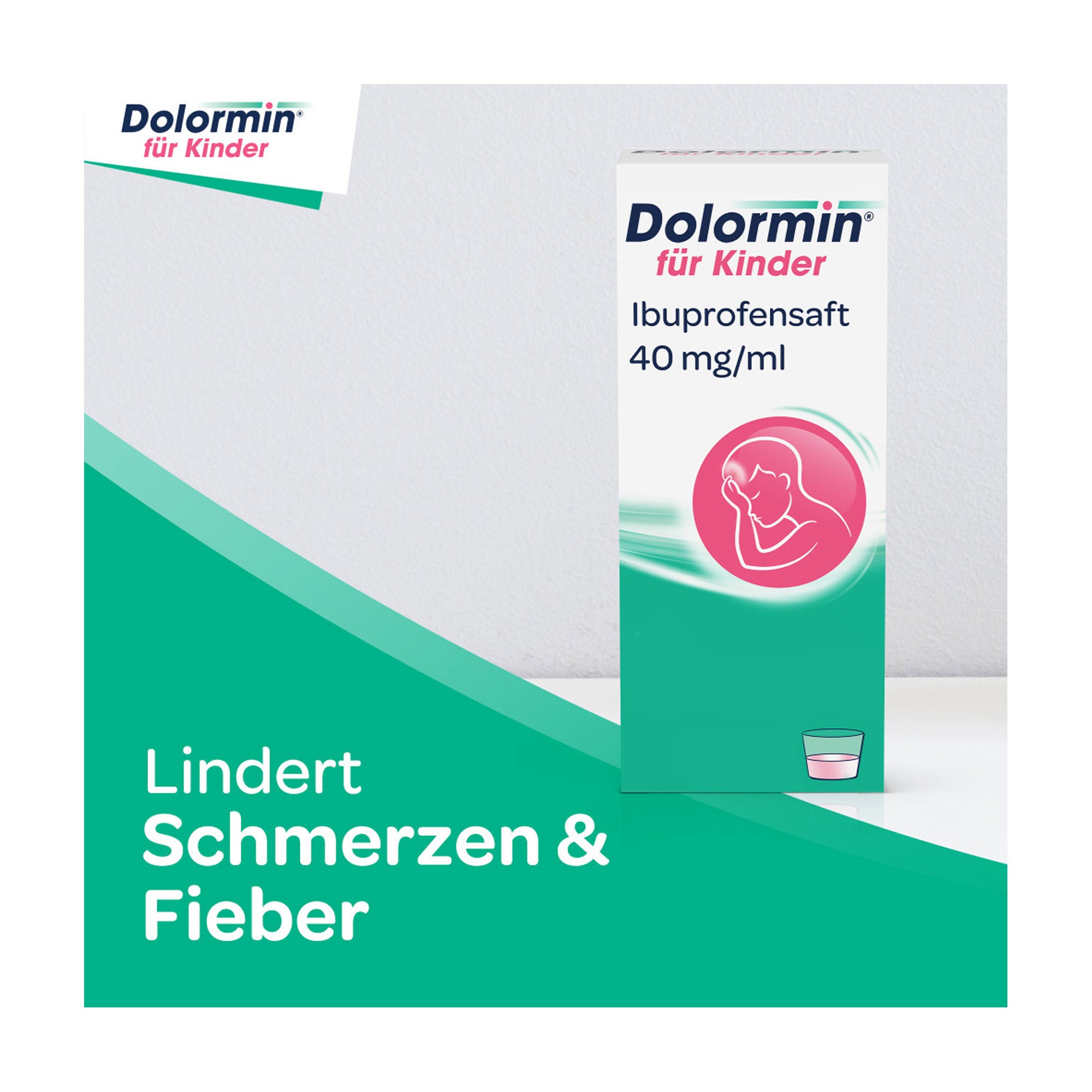 Grafik Dolormin für Kinder Ibuprofensaft 40 mg/ml Lindert Schmerzen und Fieber