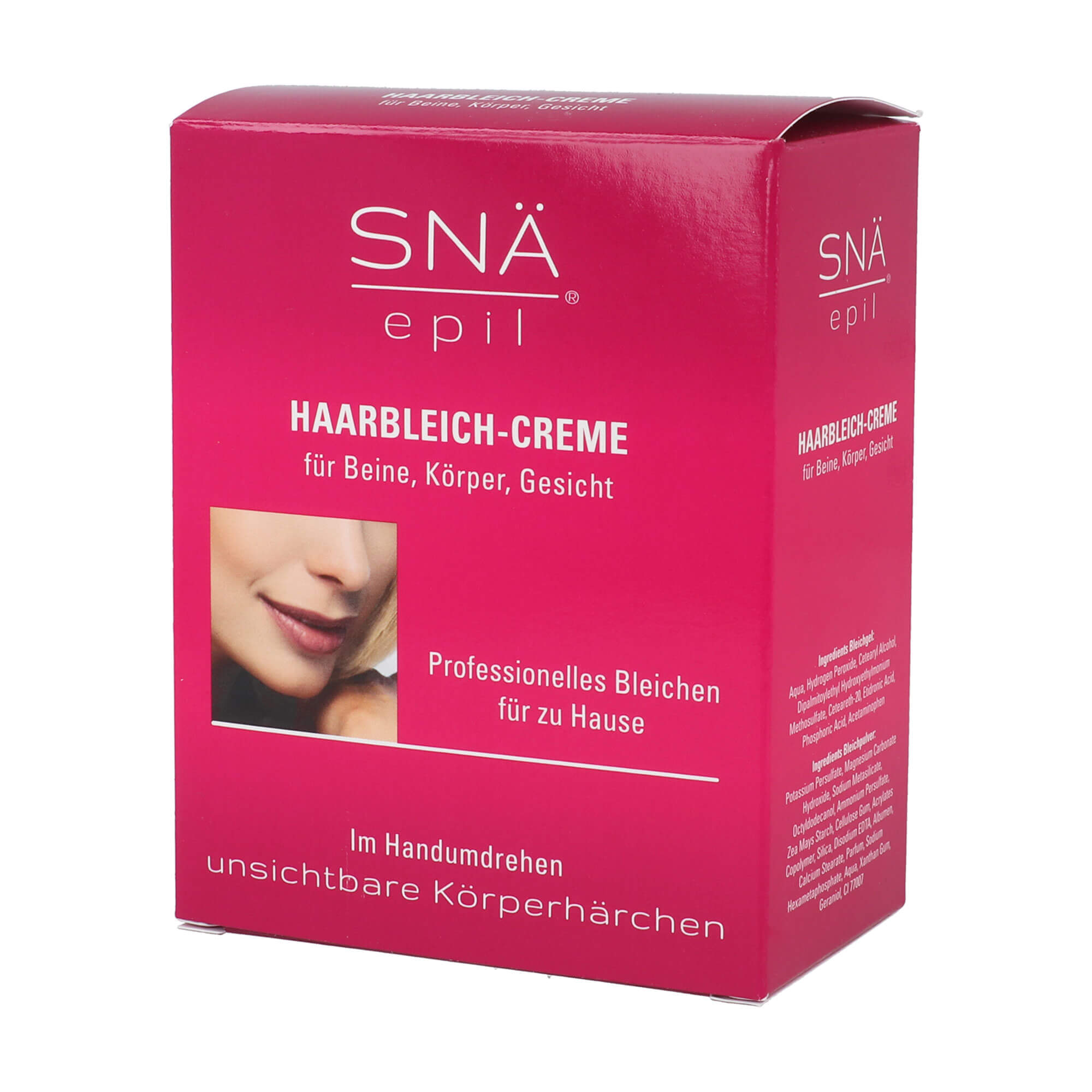 Haarbleichcreme für Beine, Körper und Gesicht.