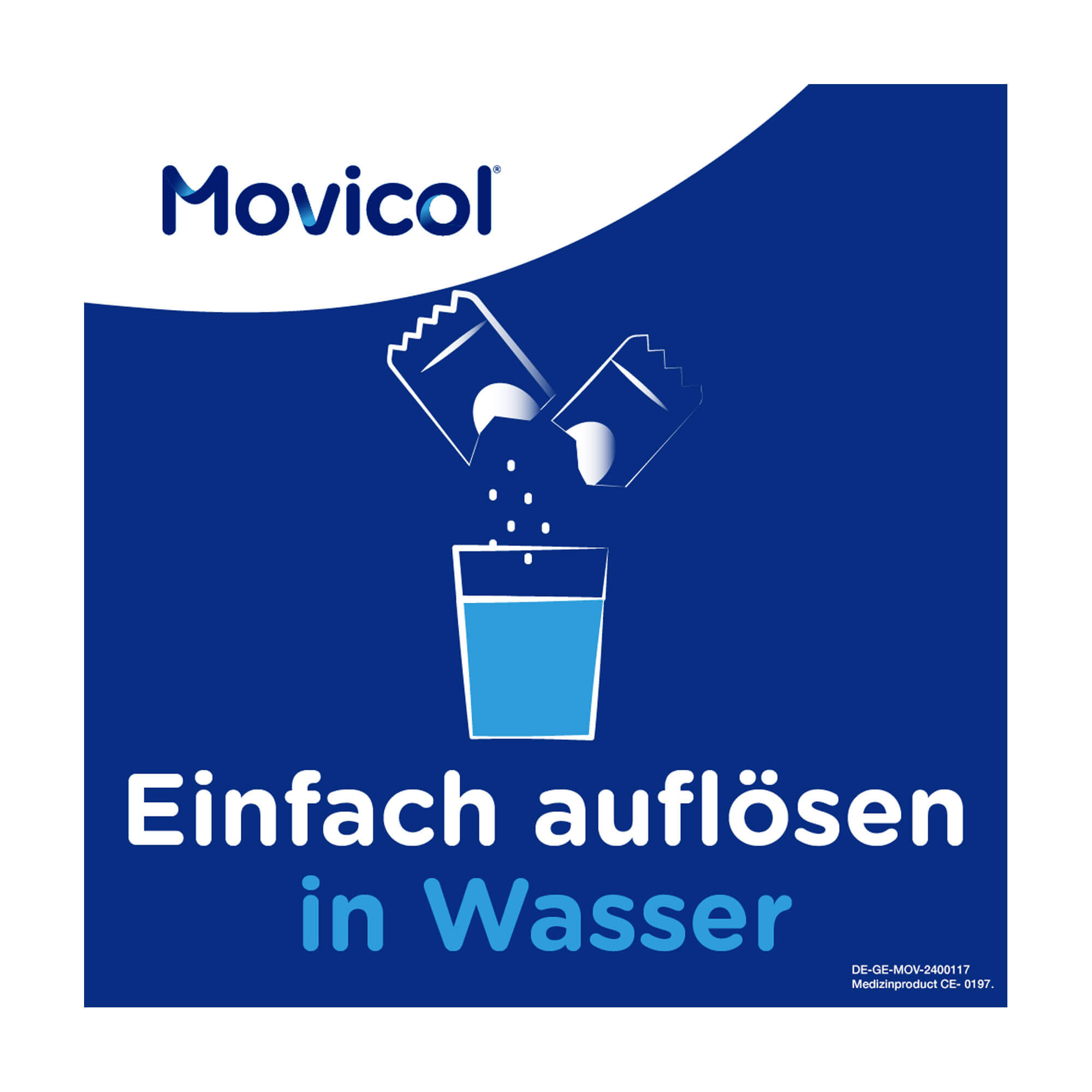 Grafik Movicol trinkfertig Einfach auflösen in Wasser