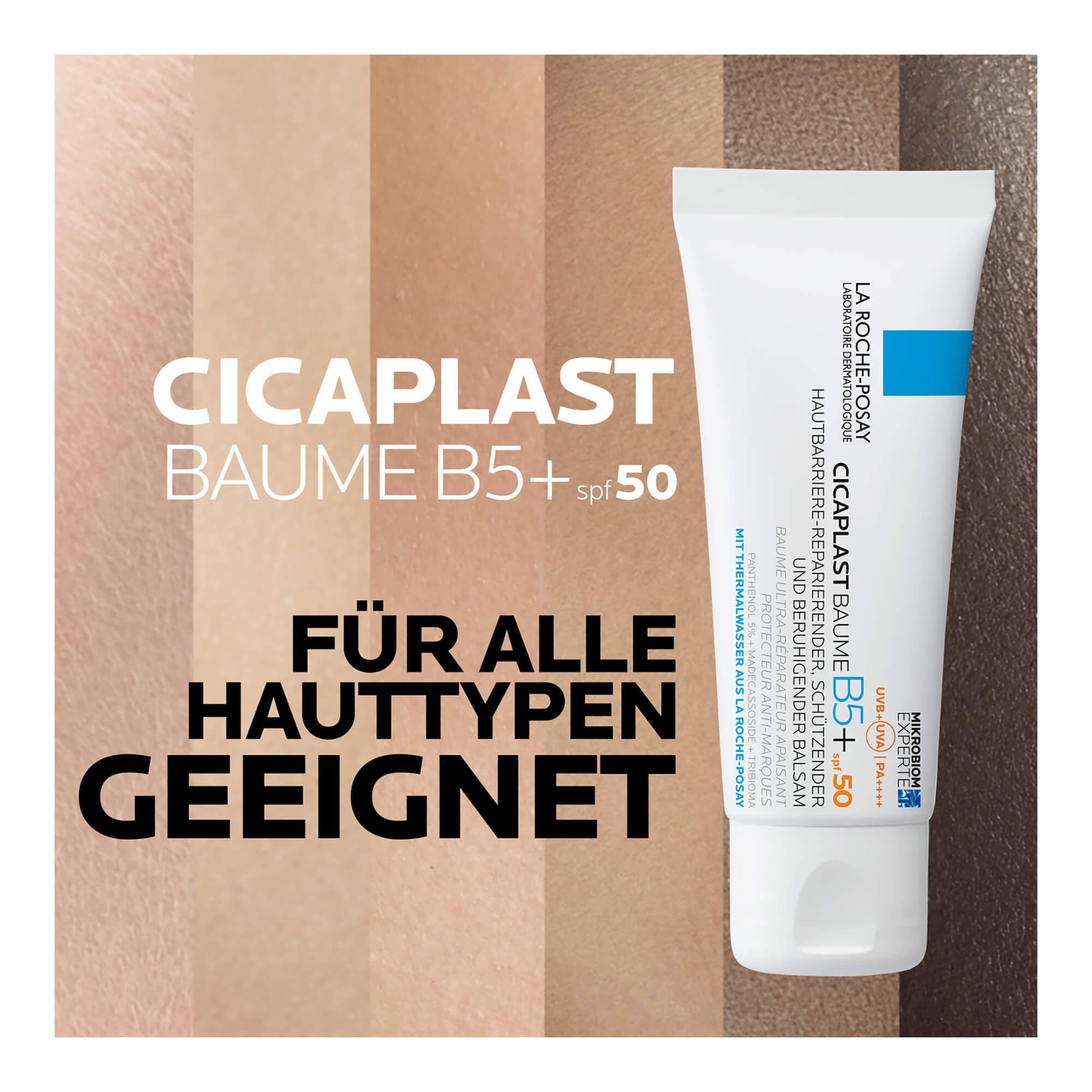 Grafik La Roche Posay Cicaplast Baume B5+ LSF 50 Für alle Hauttypen geeignet