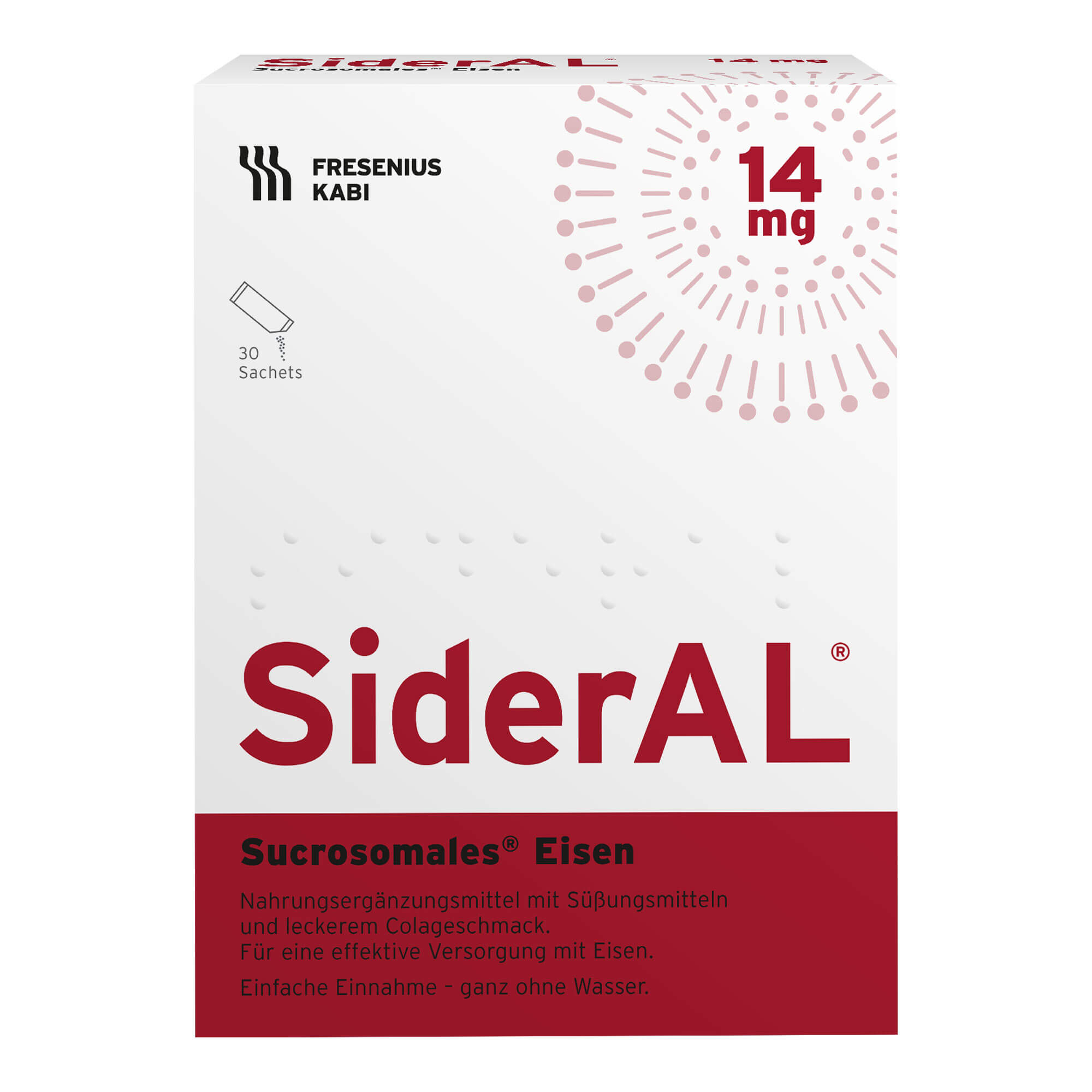 Nahrungsergänzungsmittel mit sucrosomalem Eisen und Vitamin C. Mit Cola-Geschmack.