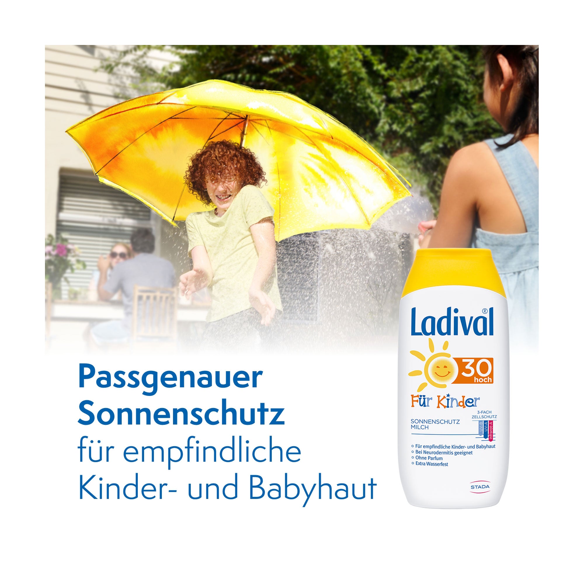 Grafik Ladival Kinder Sonnenmilch LSF 30 Passgenauer Schutz für empfindliche Kinder- und Babyhaut