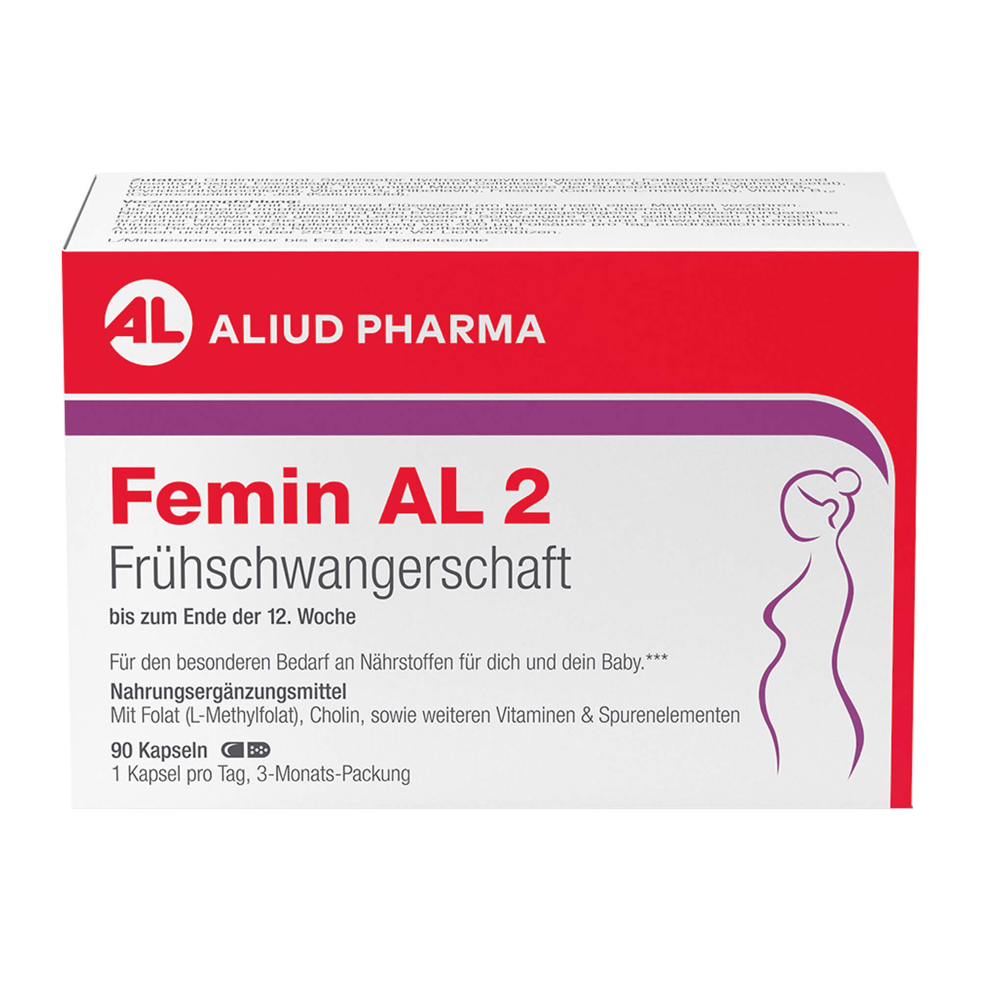 Nahrungsergänzungsmittel mit Folat (L-Methylfolat), Eisen sowie weiteren Vitaminen und Spurenelementen.