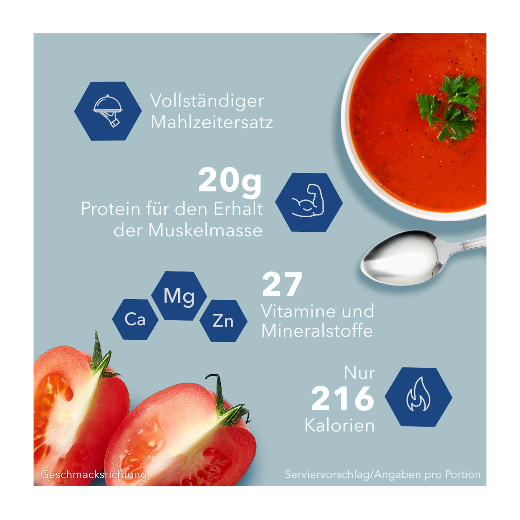 Grafik Optifast home Suppe Tomate Pulver Nährwerte