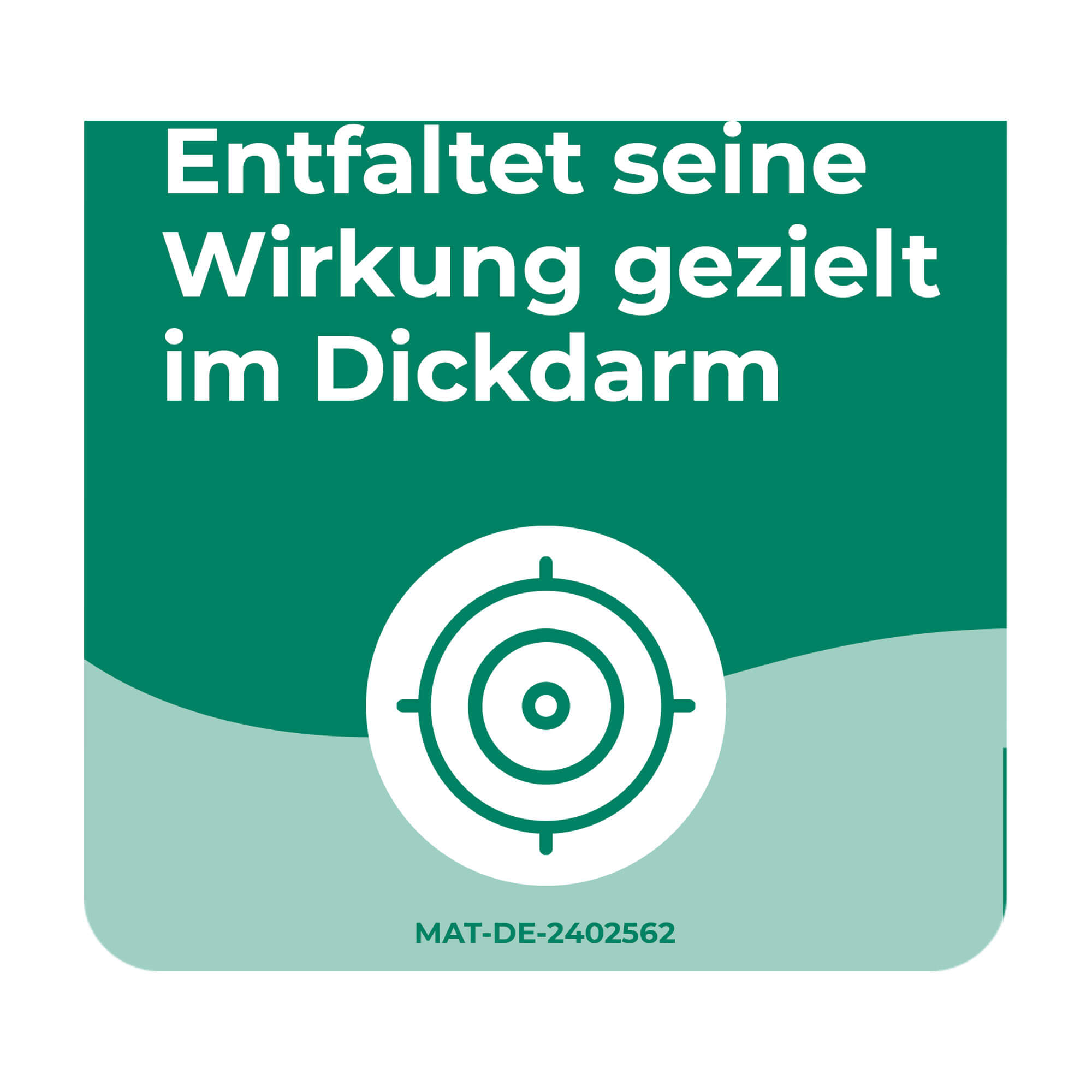 Grafik DulcoLax Suppositorien Zäpfchen Entfaltet seine Wirkung gezielt im Dickdarm