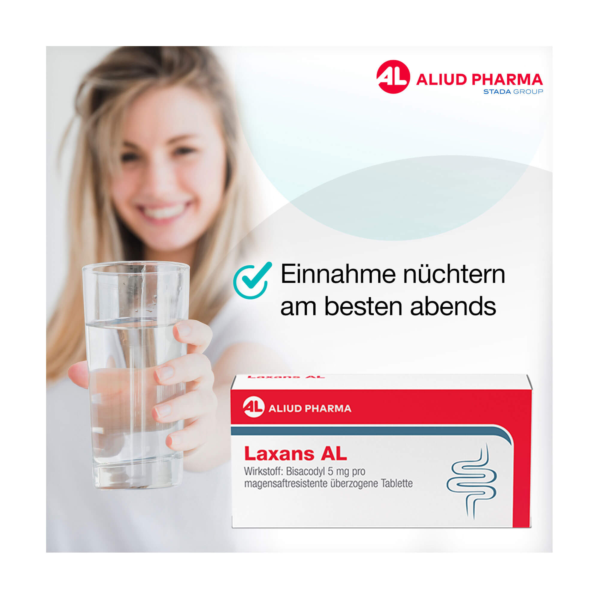 Grafik Laxans AL Tabletten Einnahme nüchtern am besten abends