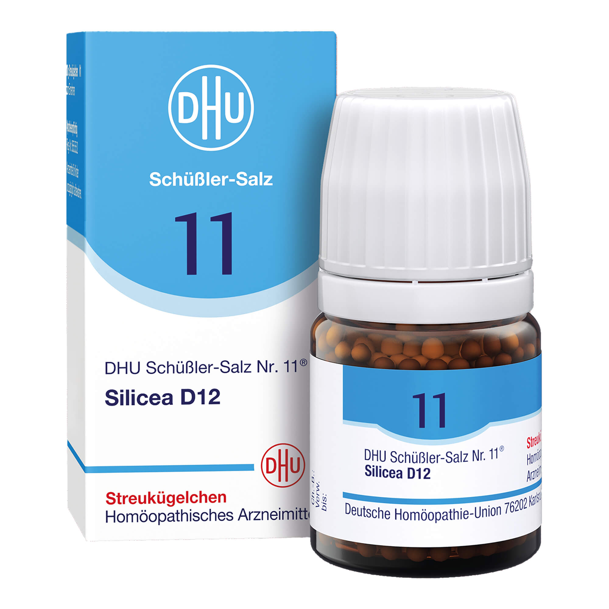 Homöopathisches Arzneimittel mit Silicea Dil. D12.