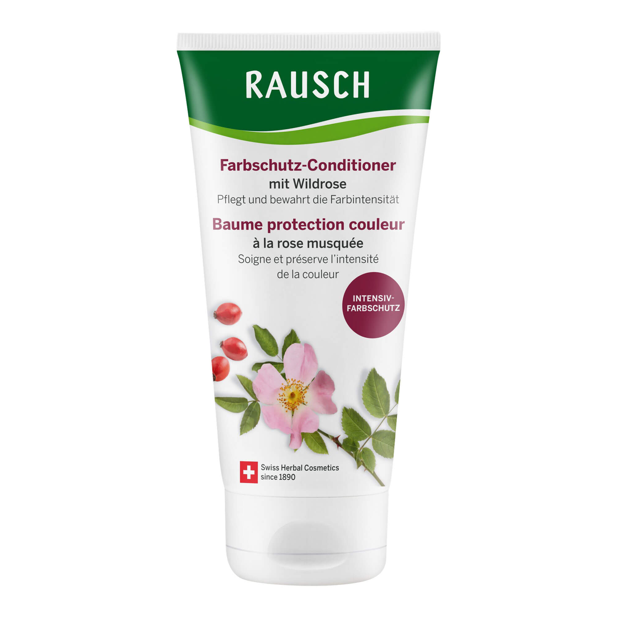 Conditioner zur Pflege und Farbschutz für coloriertes Haar mit Wildrose.