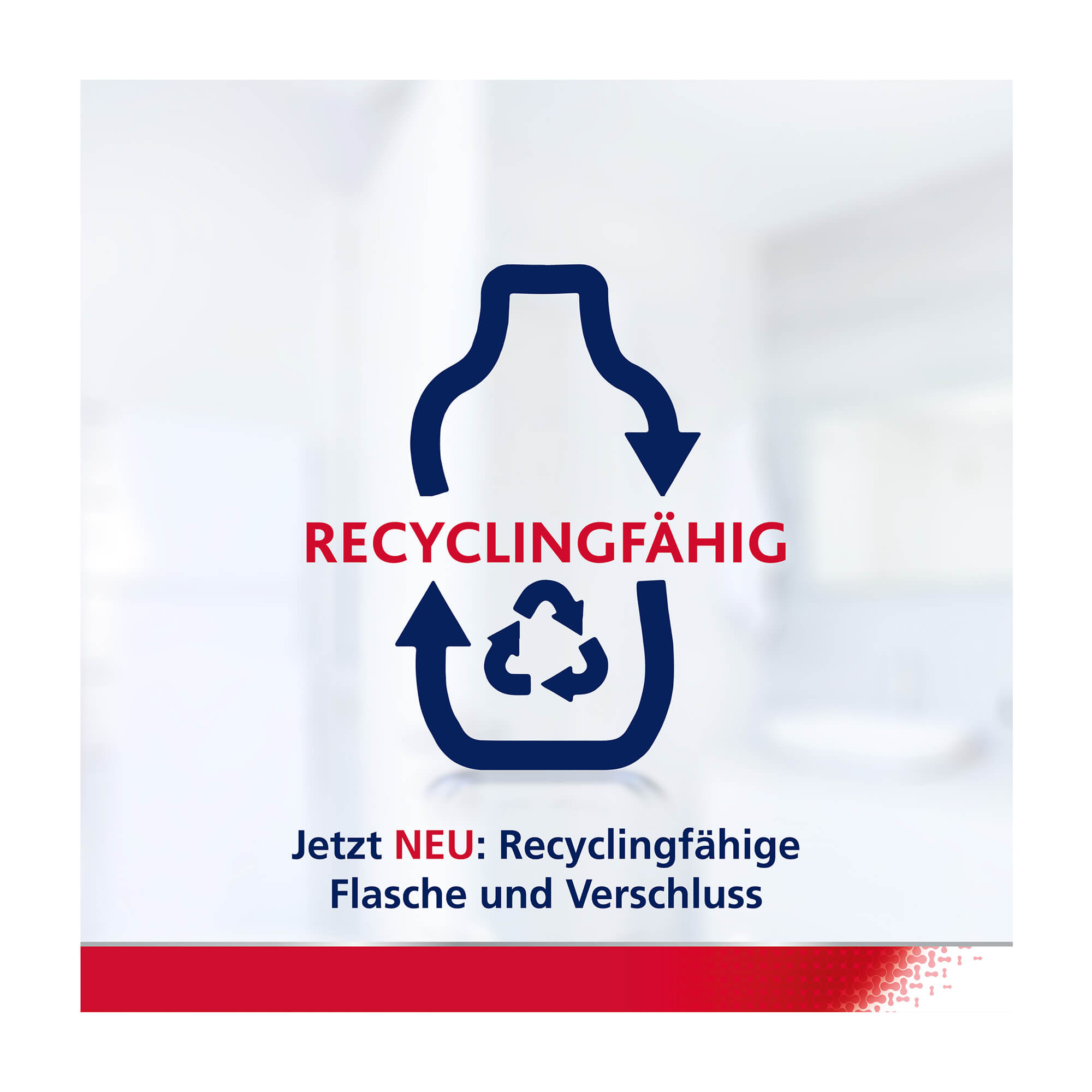 Grafik Parodontax Mundspülung Aktive Zahnfleischpflege-Repair* Recyclingfähige Flasche und Verschluss