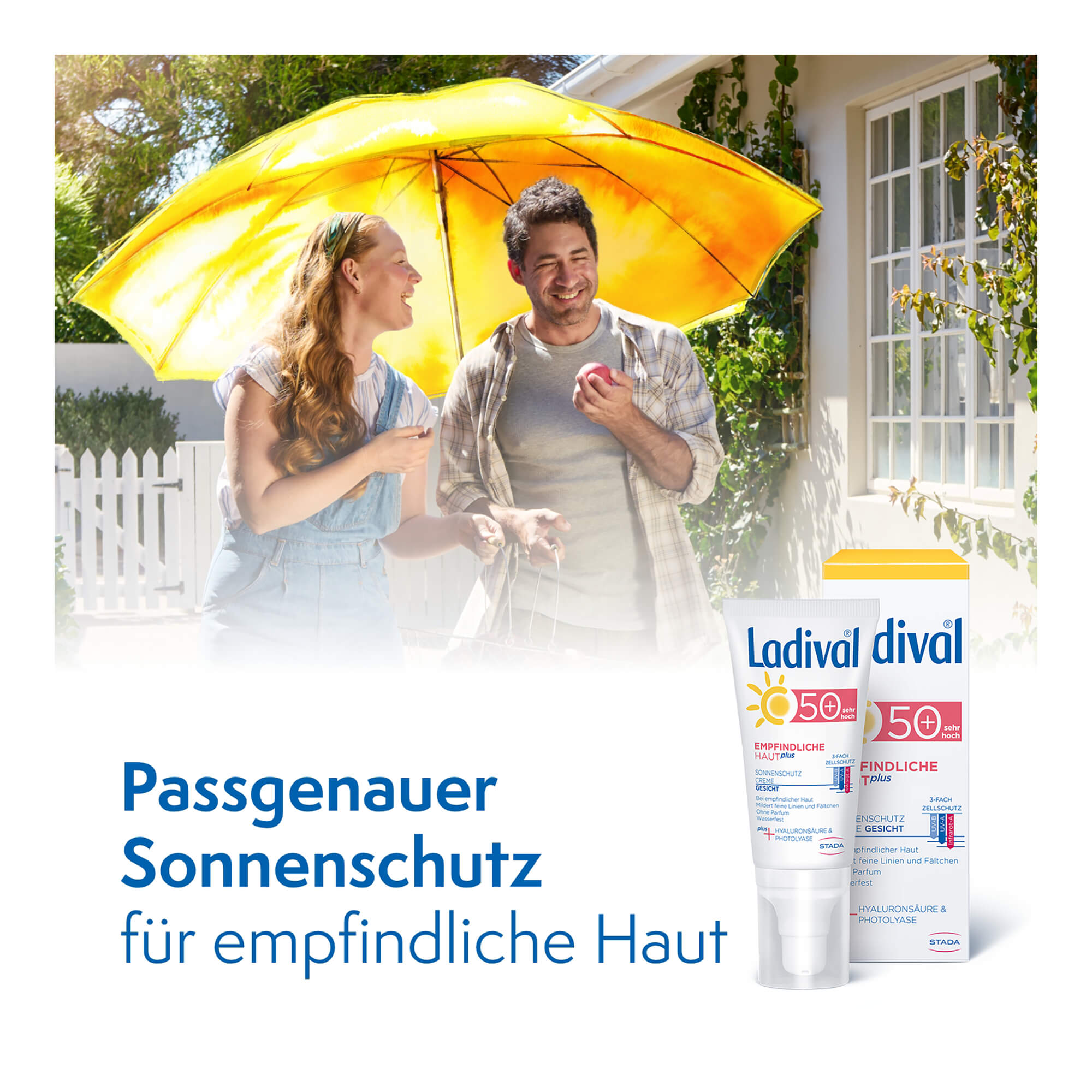 Grafik Ladival Empfindliche Haut Plus LSF 50+ Creme Passgenauer Sonnenschutz für empfindliche Haut