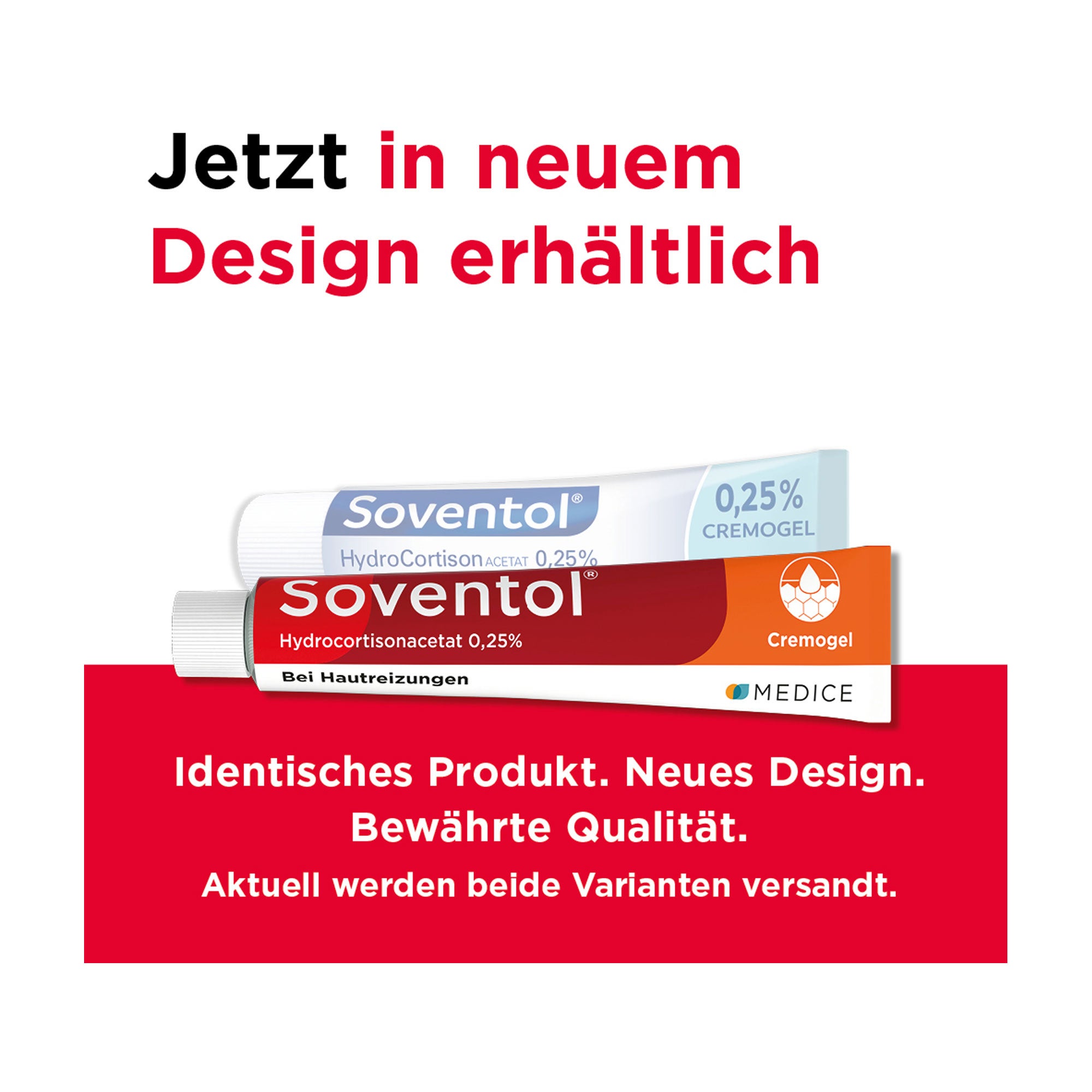 Grafik Soventol Hydrocortisonacetat 0,25 % Creme Jetzt im neuen Design