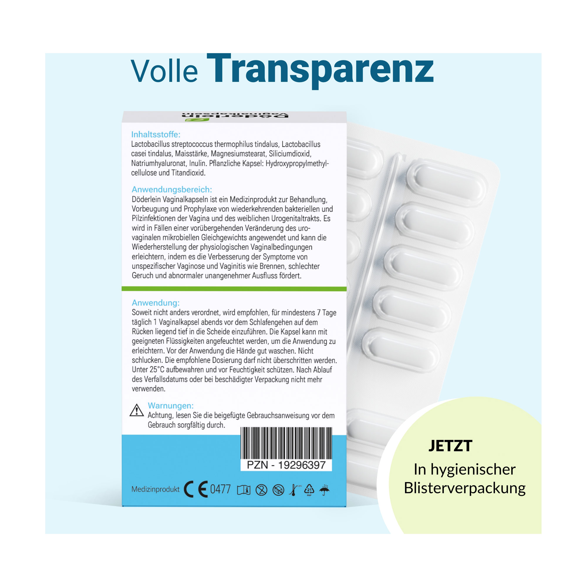 Grafik Döderlein Vaginalkapseln Packungsrückseite