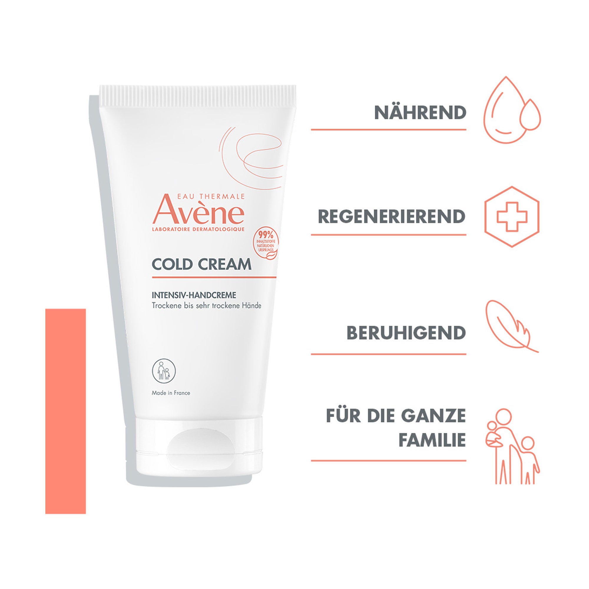 Grafik Avene Cold Cream Intensiv-Handcreme Produktmerkmale