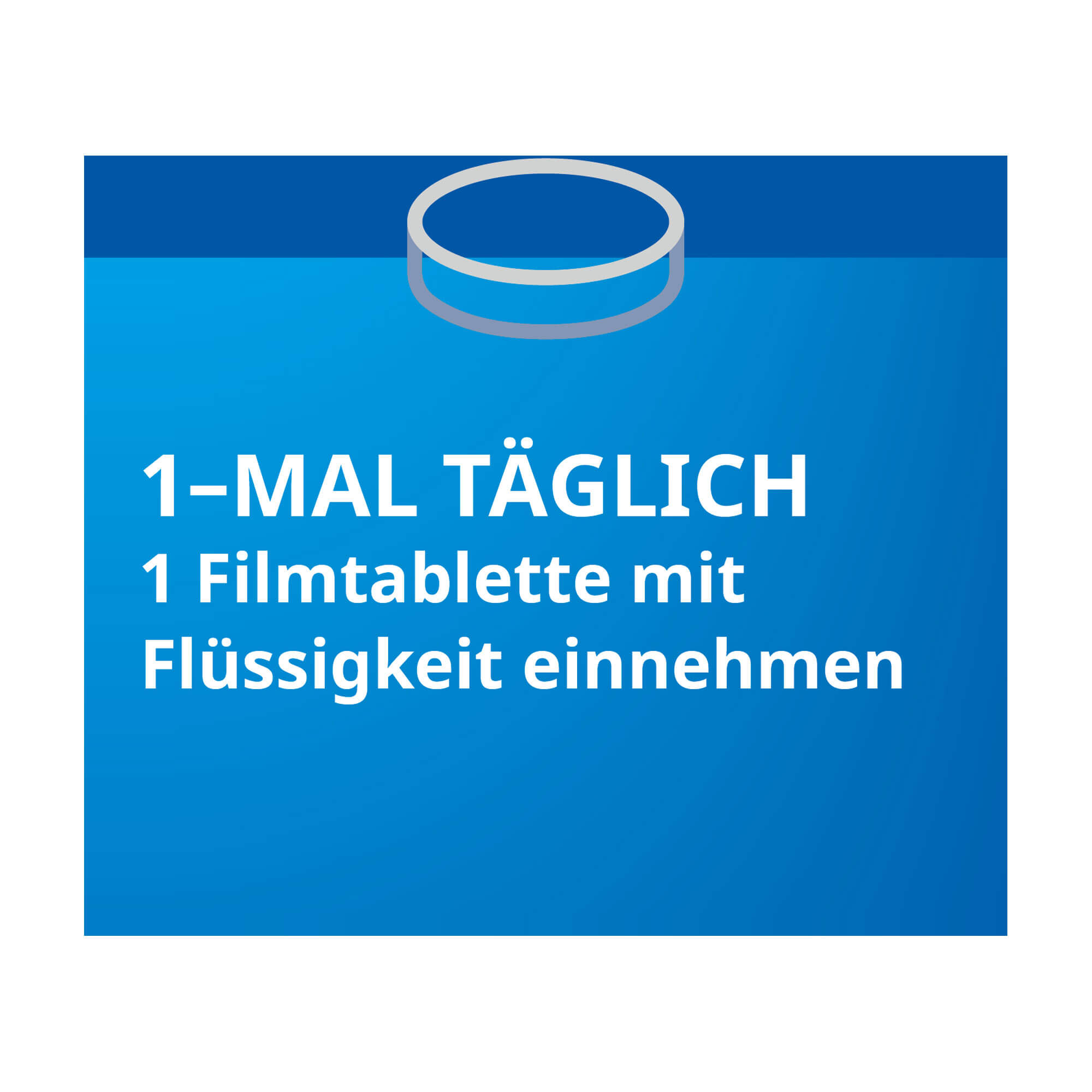 Grafik Levocetirizin Stada 5 mg Filmtabletten 1-mal täglich 1 Filmtablette mit Flüssigkeit einnehmen