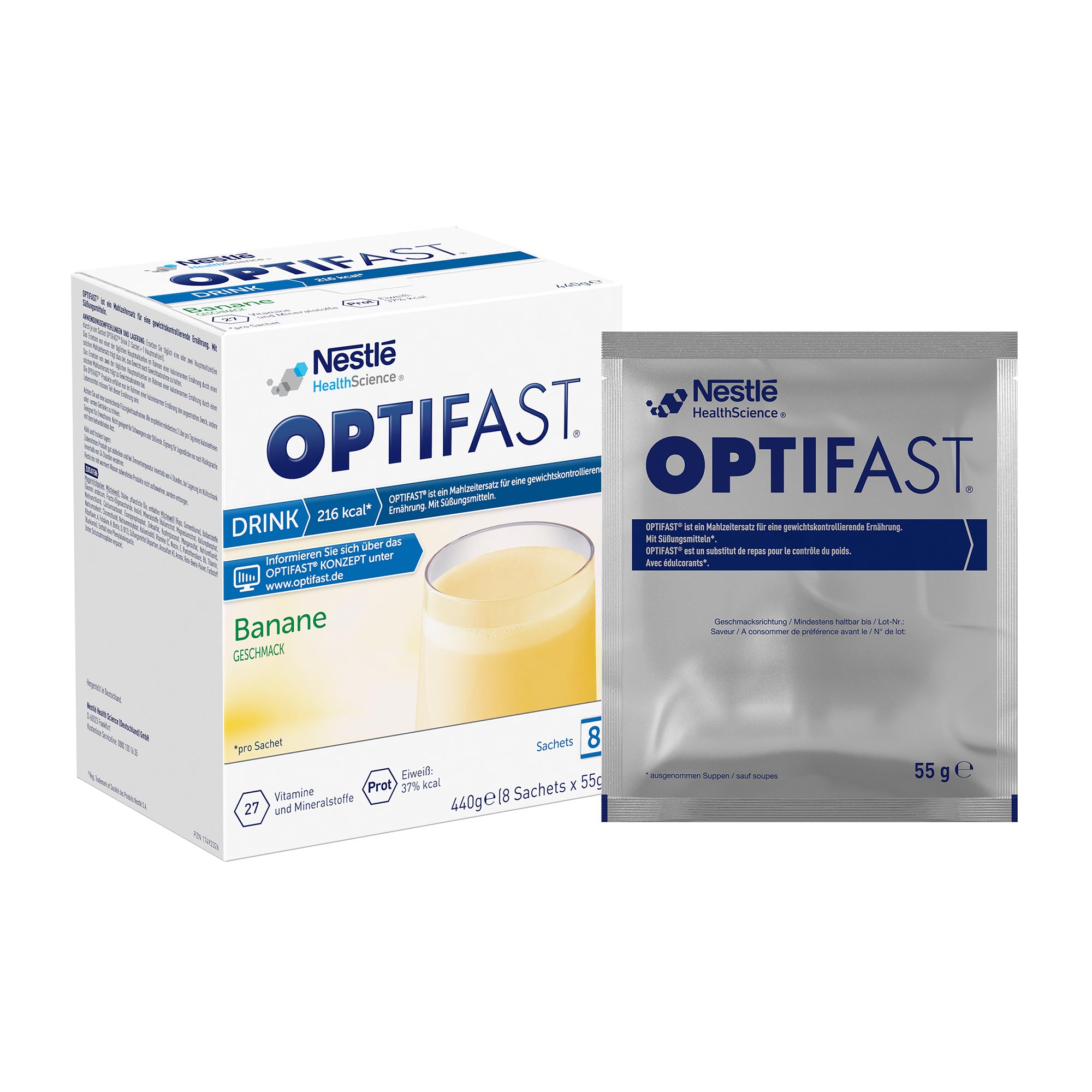 Optifast Drink Banane Pulver Verapckung mit Sachet