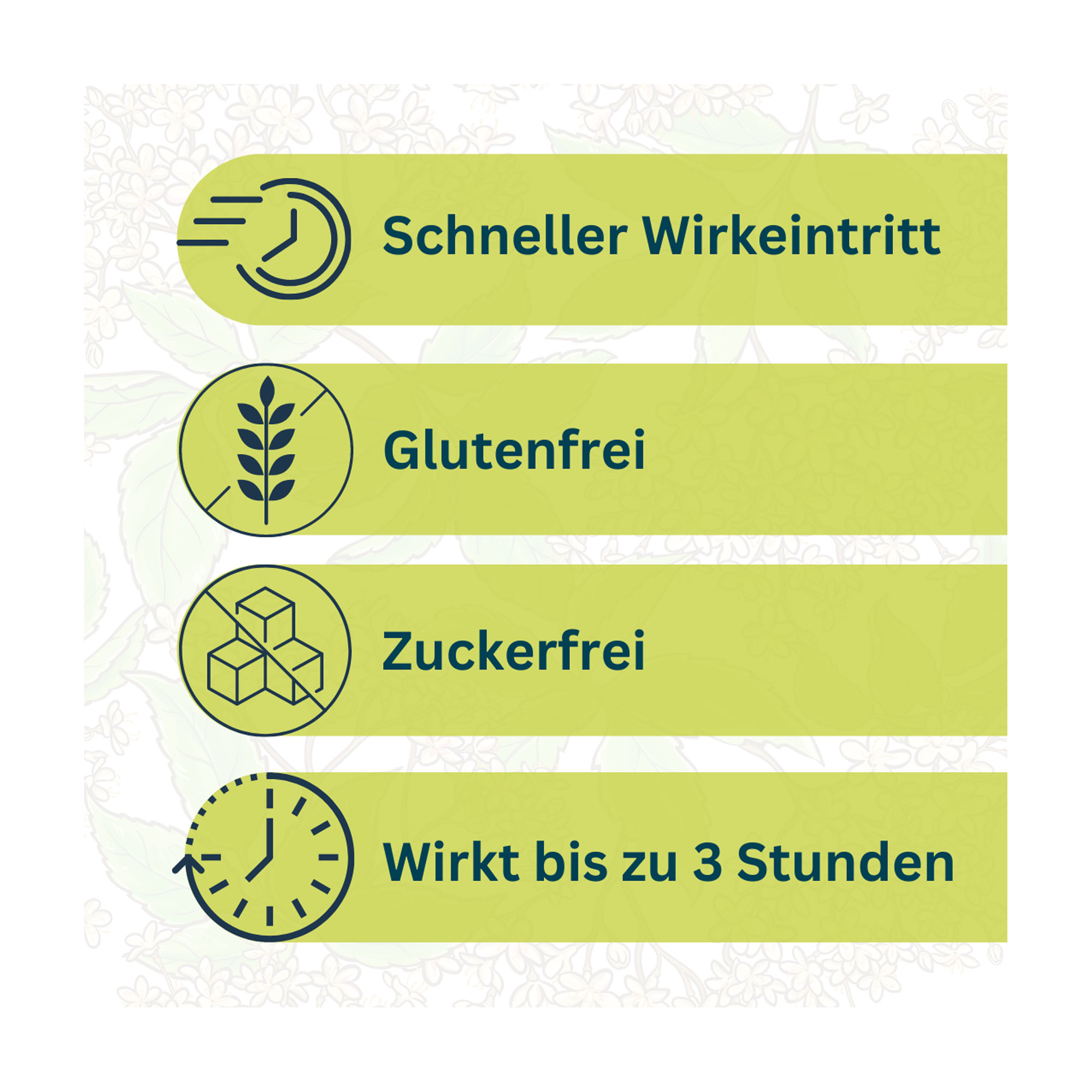 Grafik Septolete Zitrone-Holunder 3 mg/1 mg Lutschtabletten Produktmerkmale