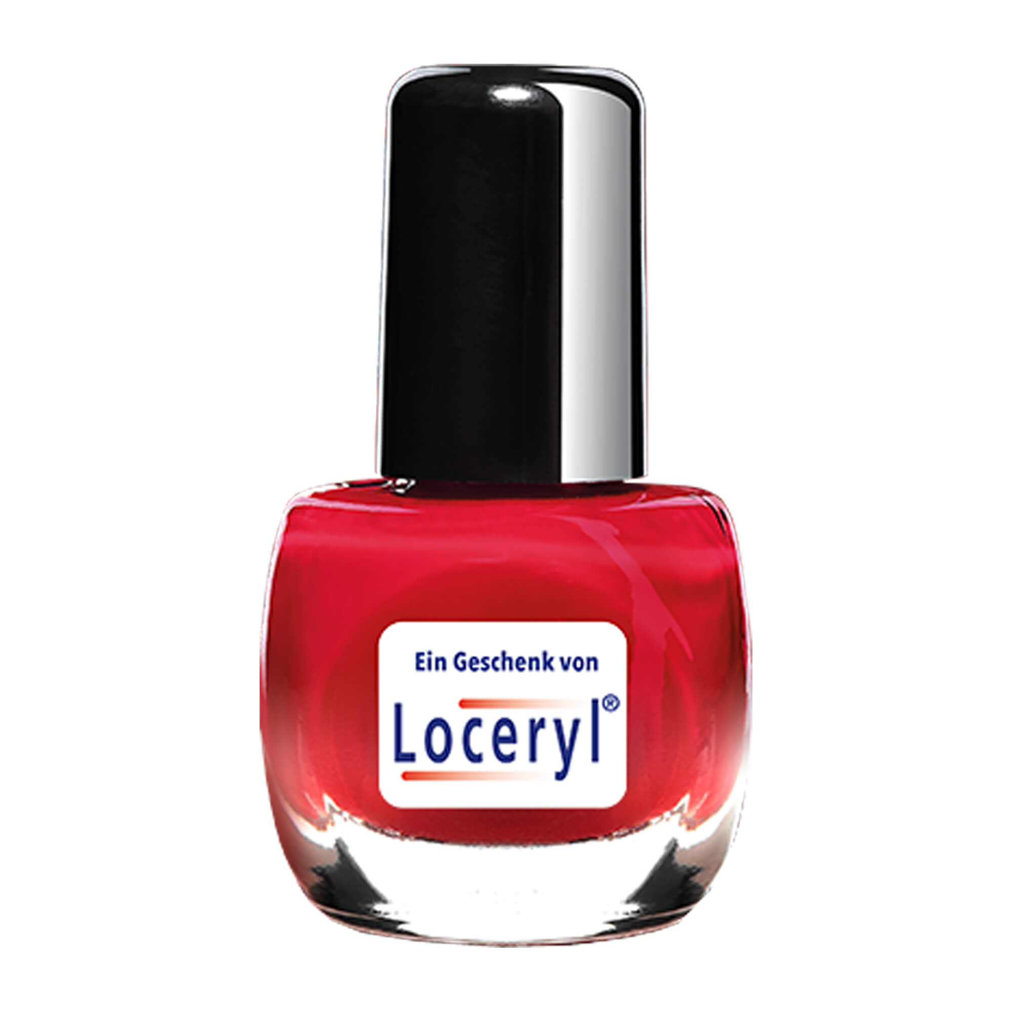 Gratis* Loceryl roter Nagellack zum Loceryl Nagellack gegen Nagelpilz.