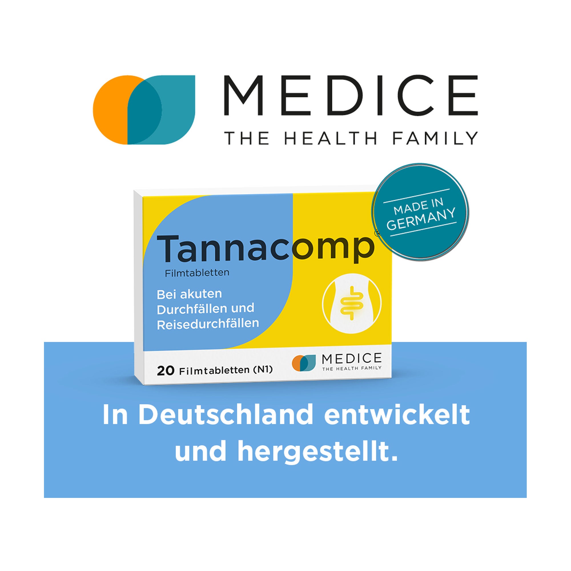 Grafik Tannacomp Filmtabletten In Deutschland entwickelt und hergestellt