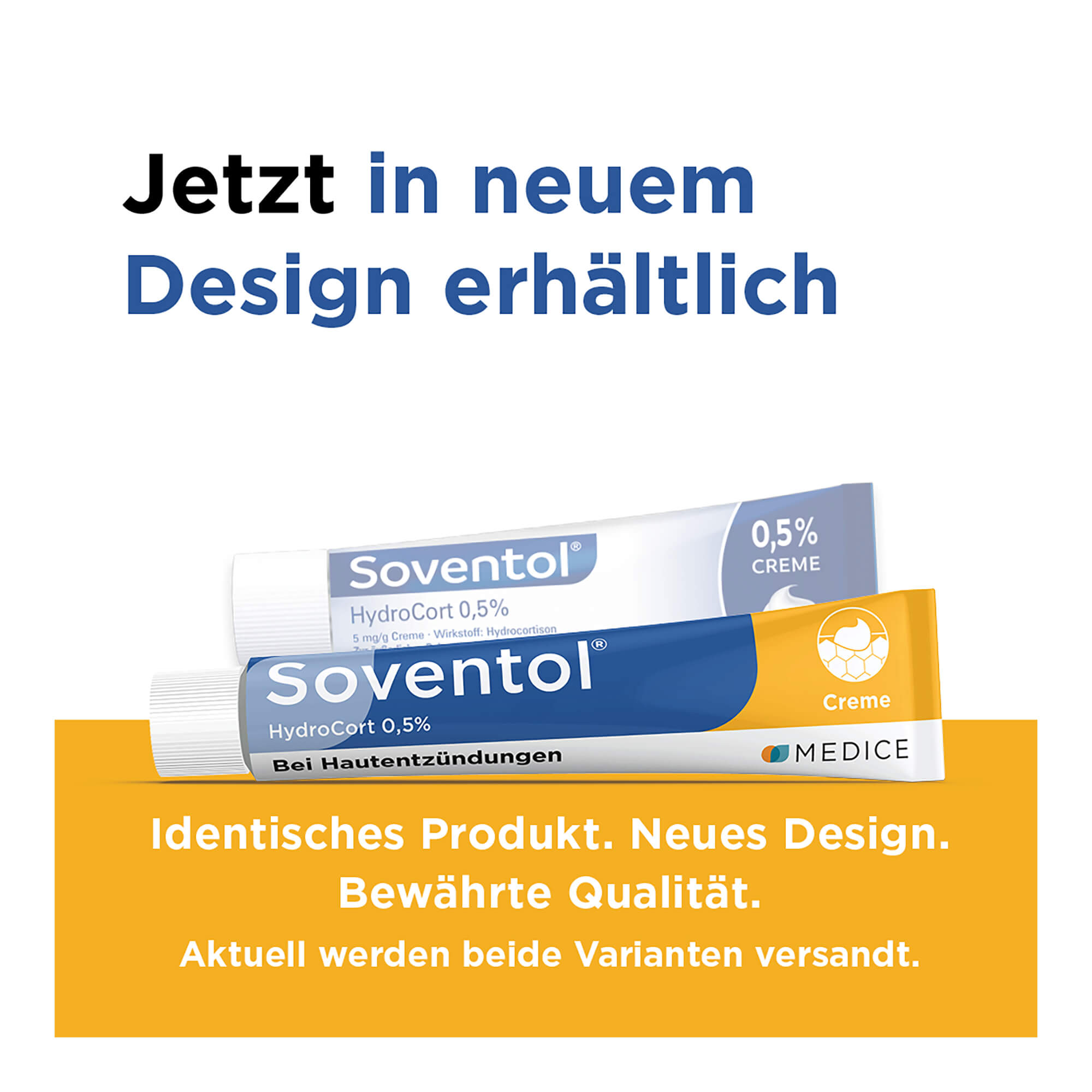 Grafik Soventol Hydrocort 0,5% Creme Designänderung