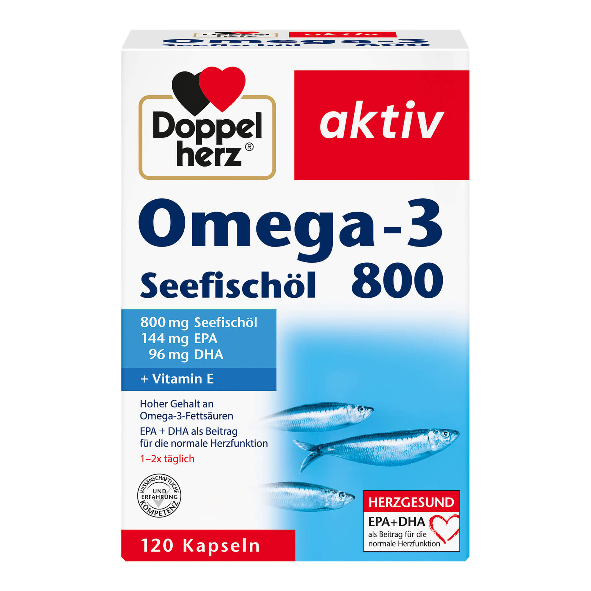 Nahrungsergänzungsmittel. Kapseln mit Seefischöl und Vitamin E.