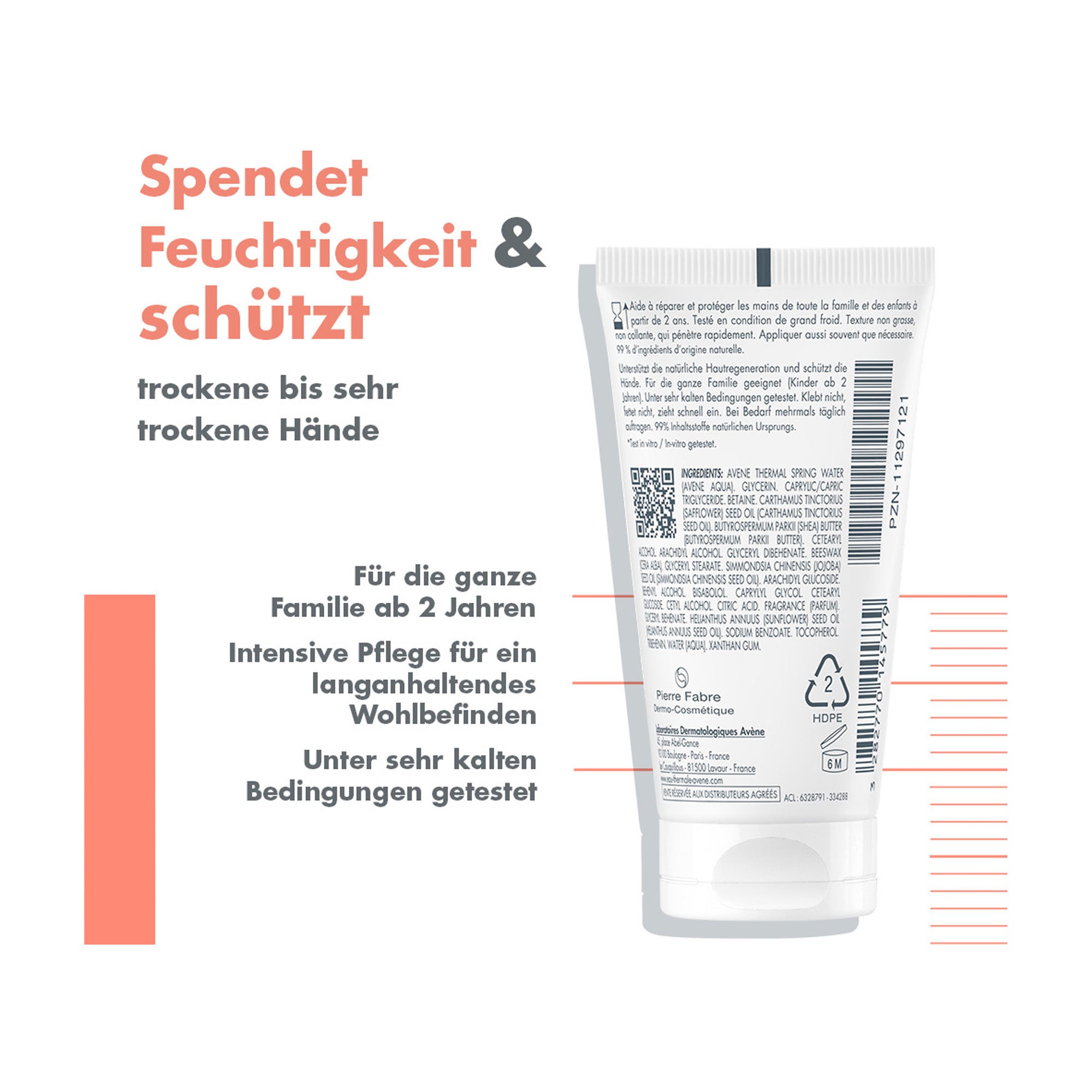 Grafik Avene Cold Cream Intensiv-Handcreme Produktmerkmale