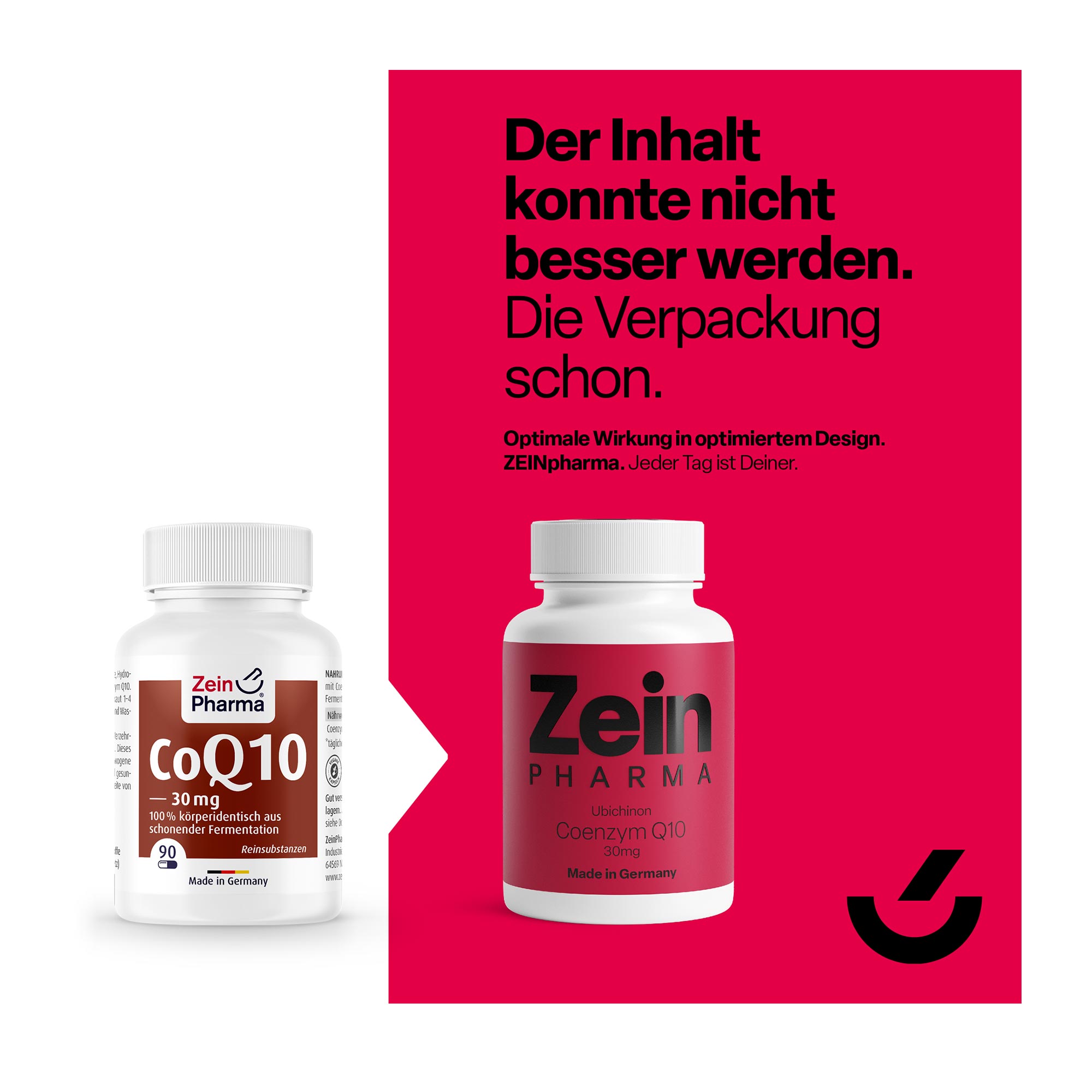 Grafik Coenzym Q10 Kapseln 30 mg altes und neues design im Überblick