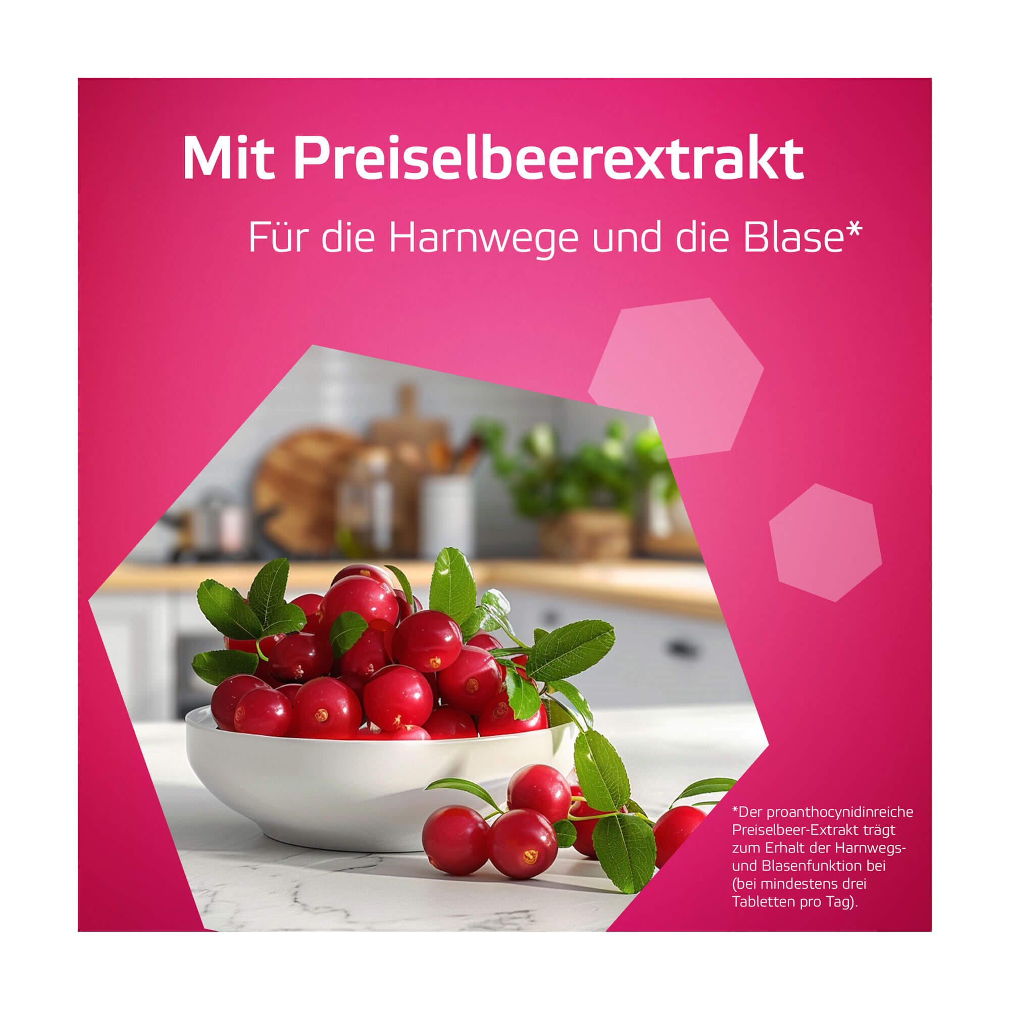 Grafik Femannose E Tabletten Wirkung von Preiselbeerextrakt