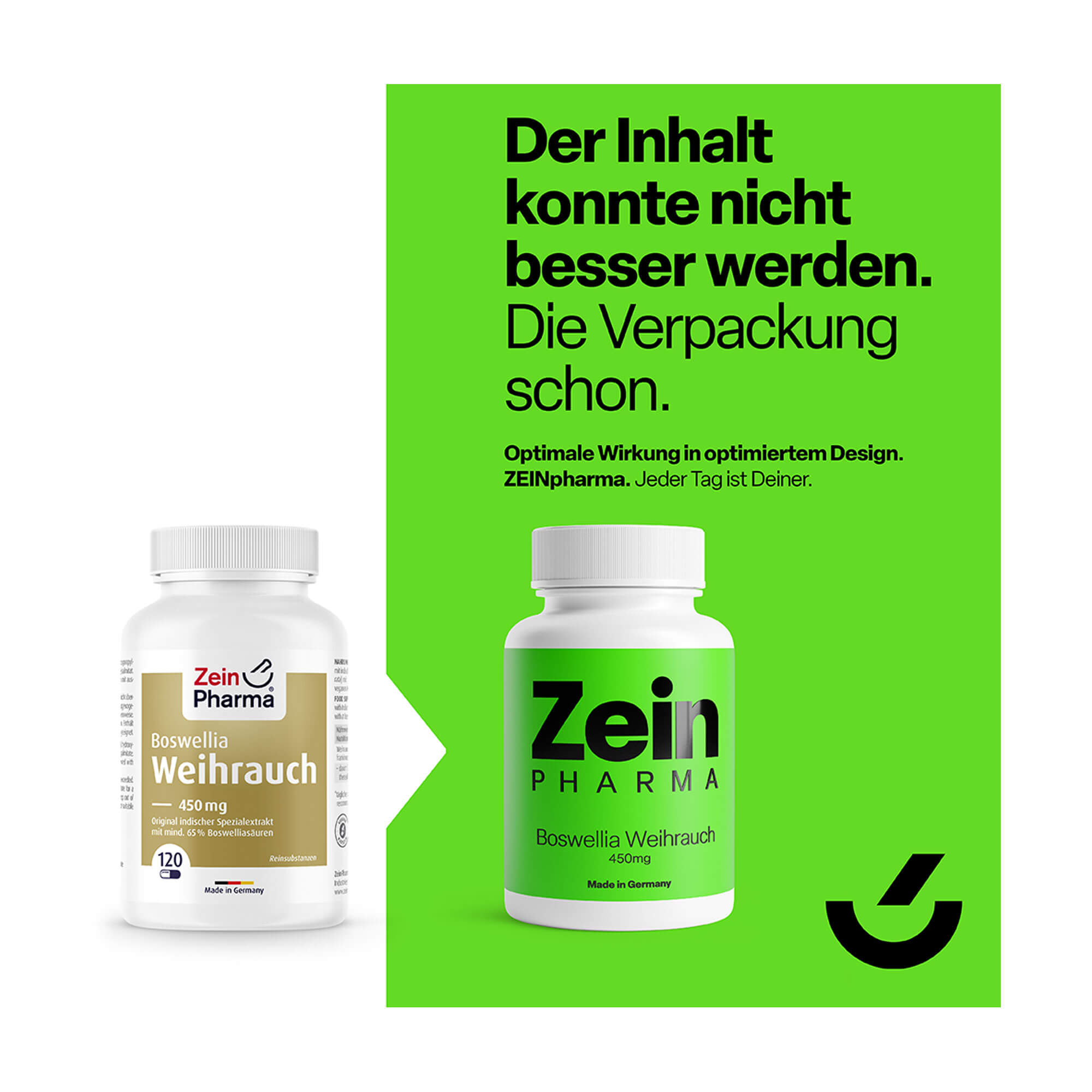 Grafik Boswellia Weihrauchkapseln 450 mg Änderung des Packungsdesigns