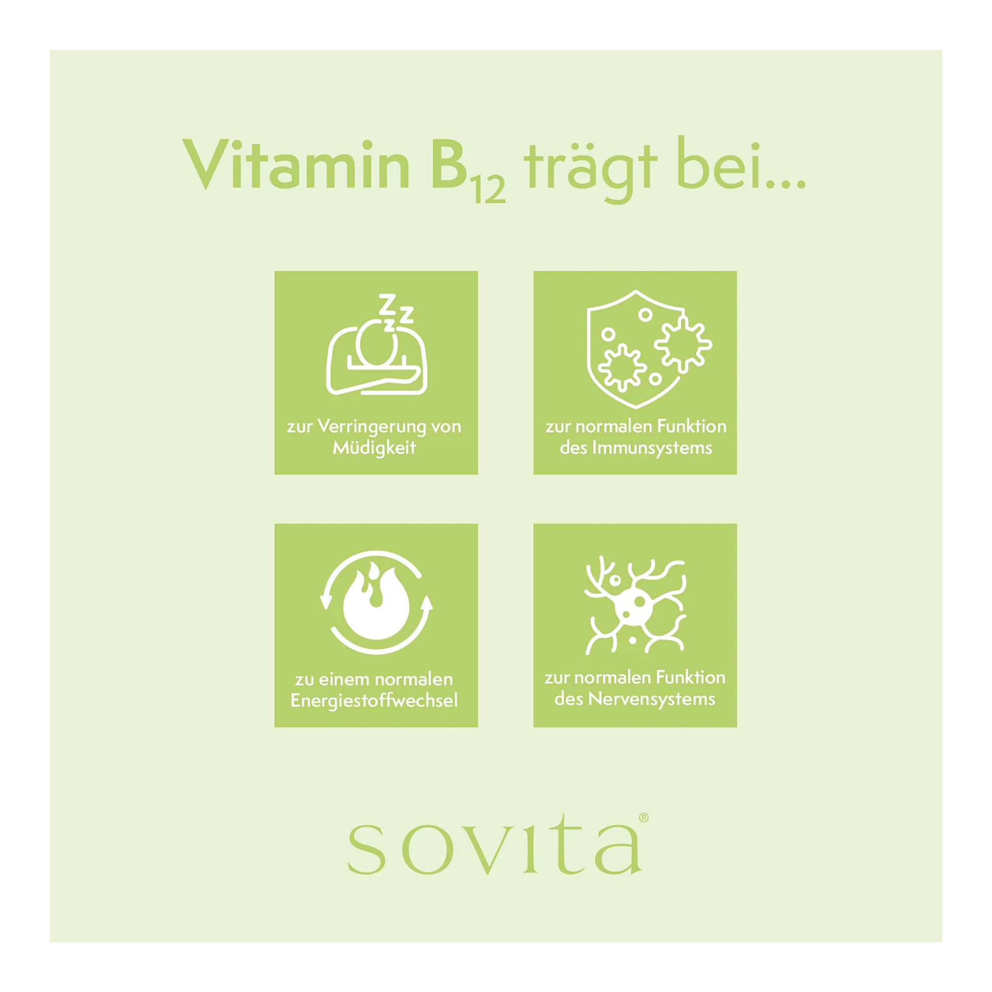 Grafik Sovita Vitamin B12 Stick Anwendungsgebiete