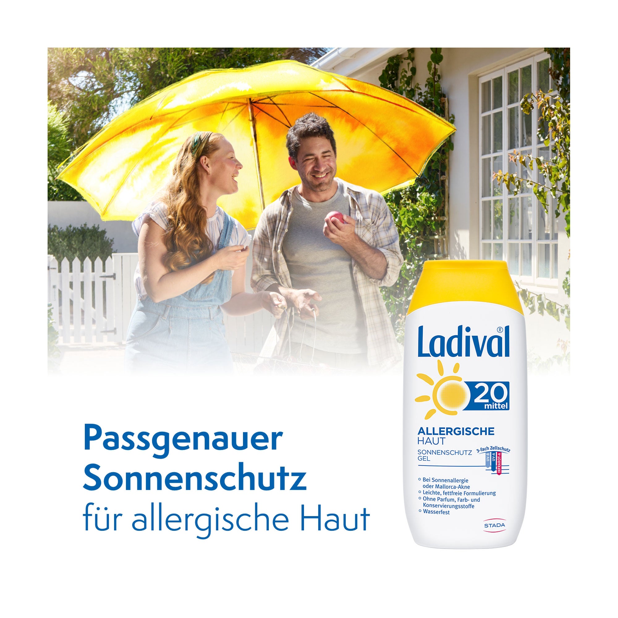 Grafik Ladival Allergische Haut Gel LSF 20 Passgenauer Sonnenschutz für allergische Haut