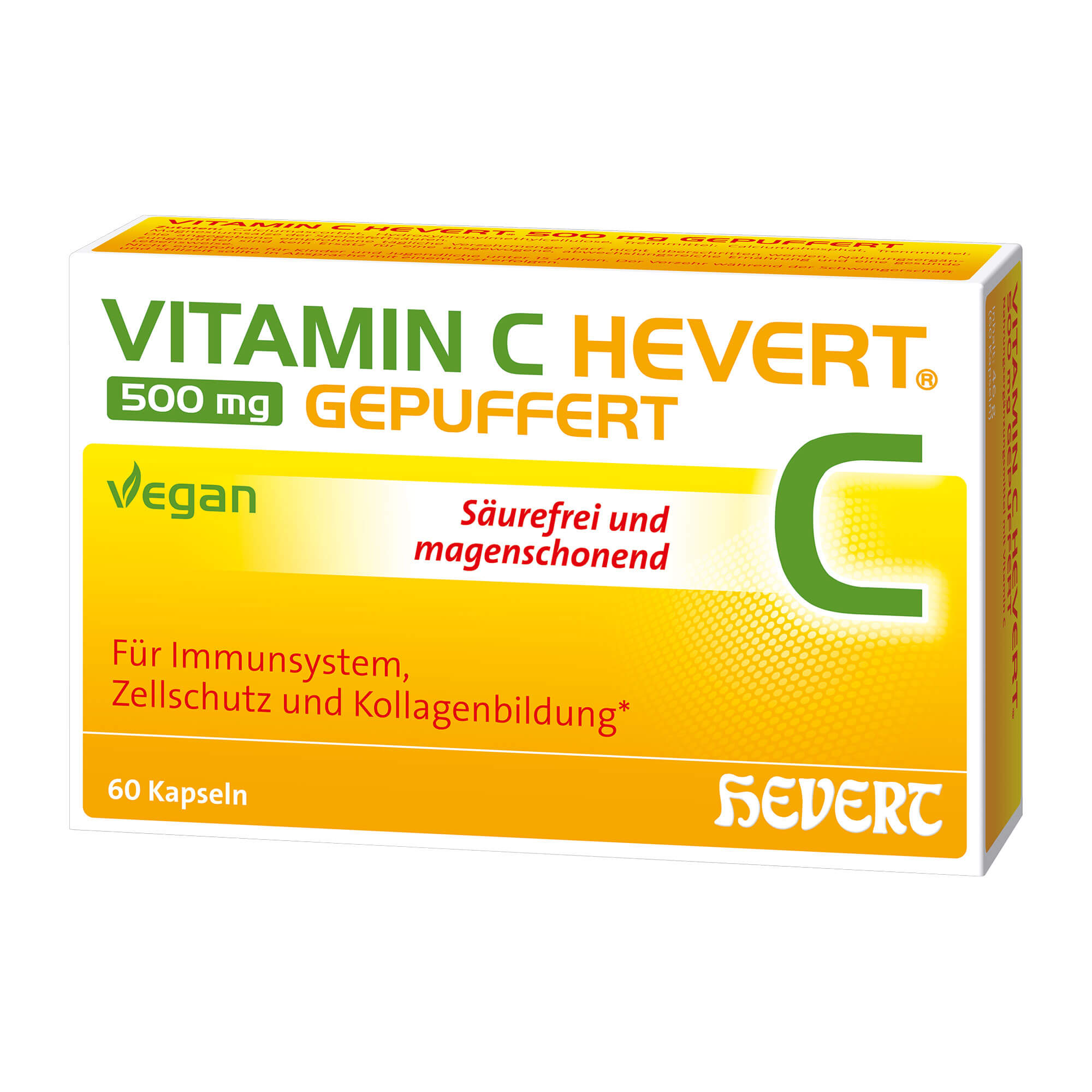 Nahrungsergänzungsmittel mit gepuffertem Vitamin C. Säurefrei und magenschonend.