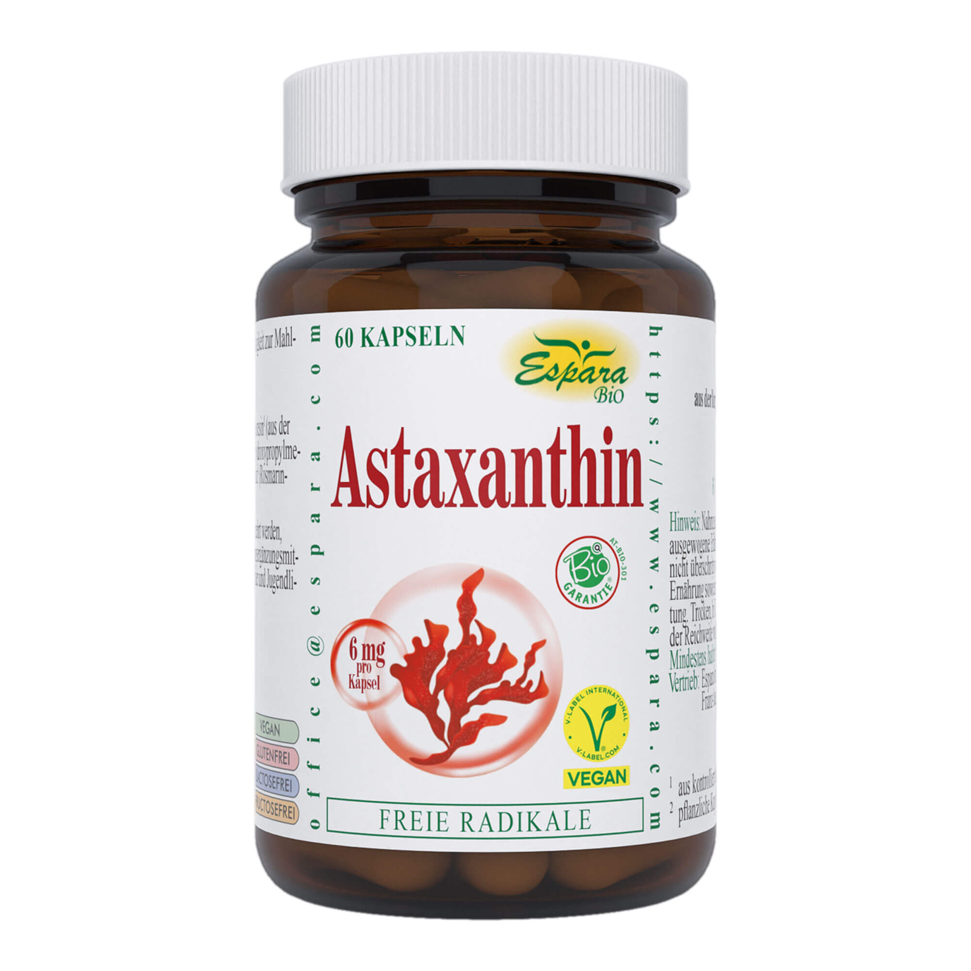 Nahrungsergänzungsmittel mit Astaxanthin.