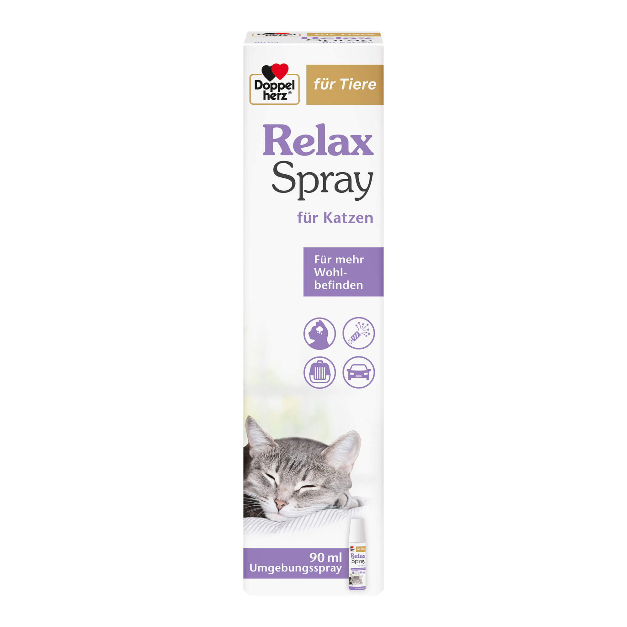 Relaxspray für Katzen in schwierigen Situationen oder bei Veränderungen. Mit Baldrian und pheromonähnlichen Substanzen.